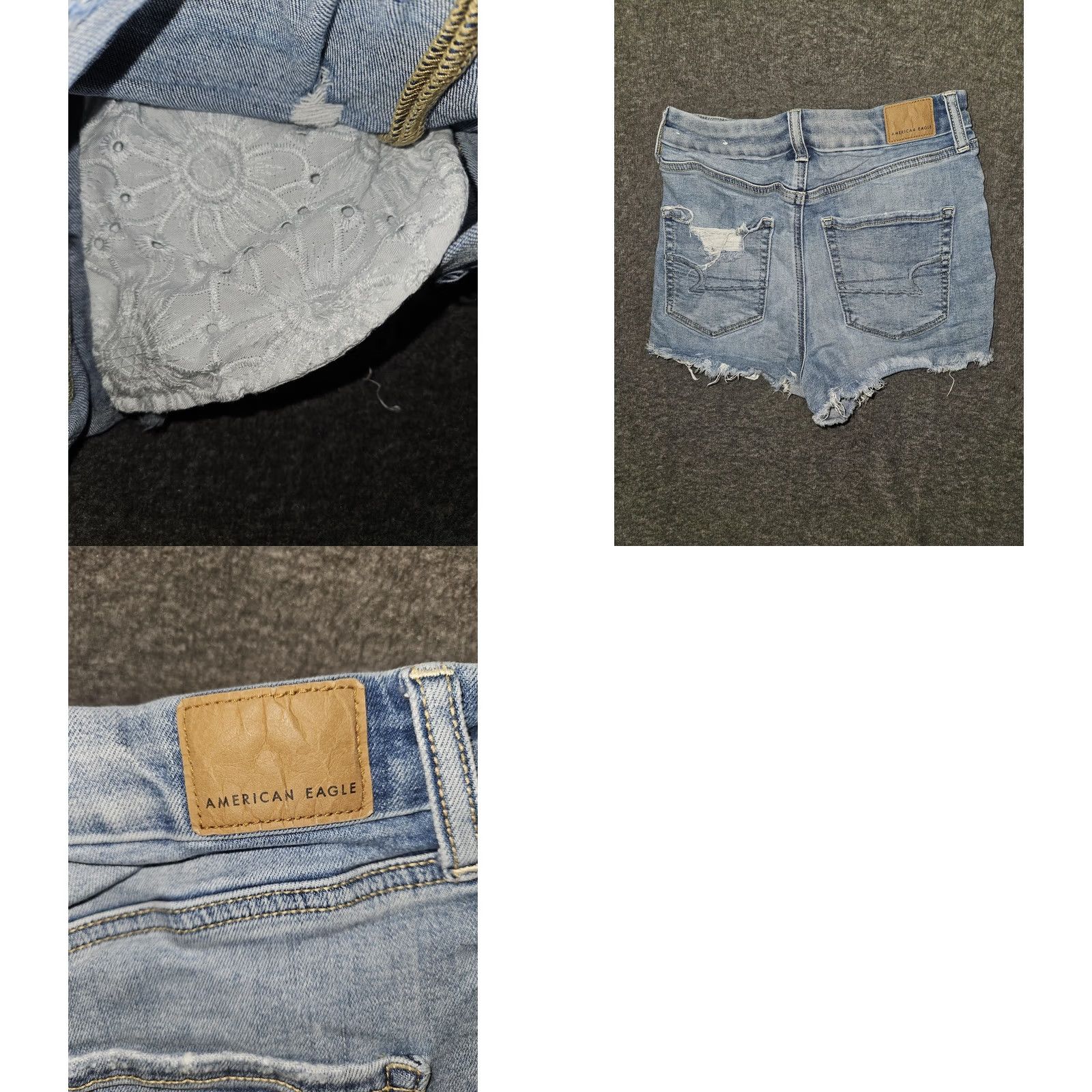 American Eagle Outfitters VINTAGE? No. American Eagle Outfitters Shorts Womens 2 Blue Curvy Hi-Rise Shortie Distressed Denim Cut-Off Super Stretch Shorties Size 26" / US 2 / IT 38 - 8 Thumbnail