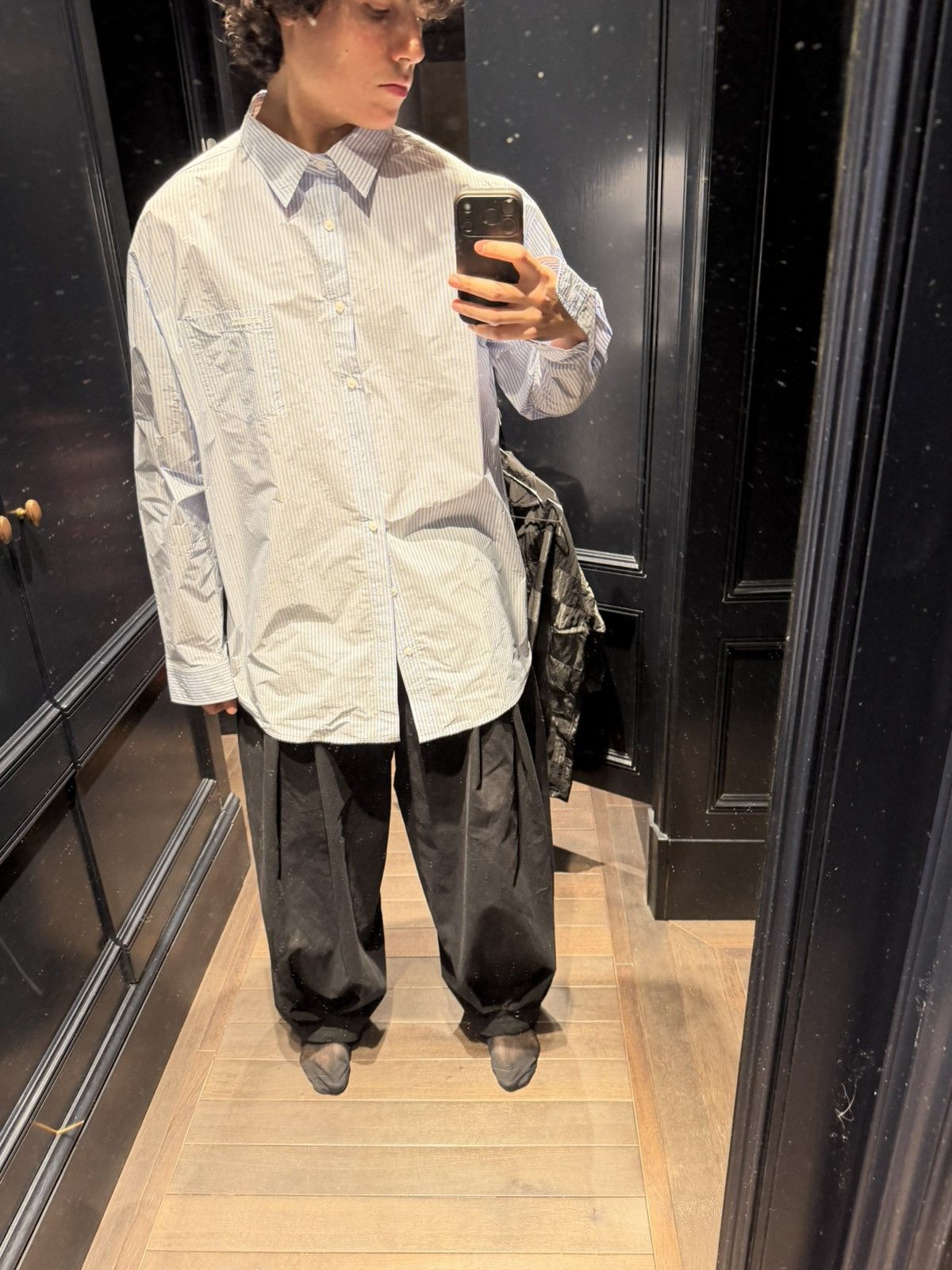 Vetements Vetements Pinstripe Plastic Shirt Size US XS / EU 42 / 0 - 5 Thumbnail