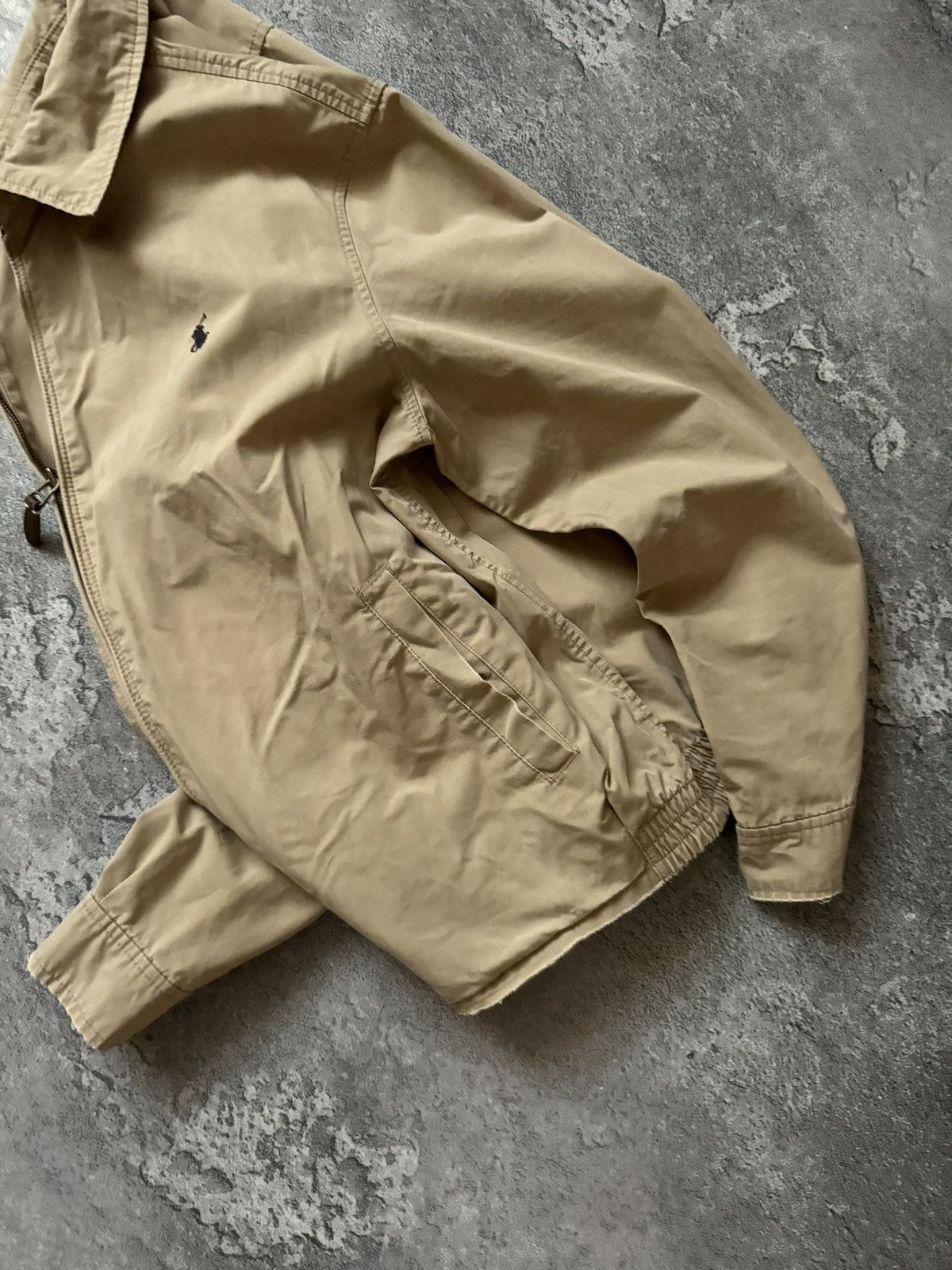 Polo Ralph Lauren × Ralph Lauren × Vintage Polo Ralph Lauren L beige distressed jacket bomber light Size US L / EU 52-54 / 3 - 25 Thumbnail