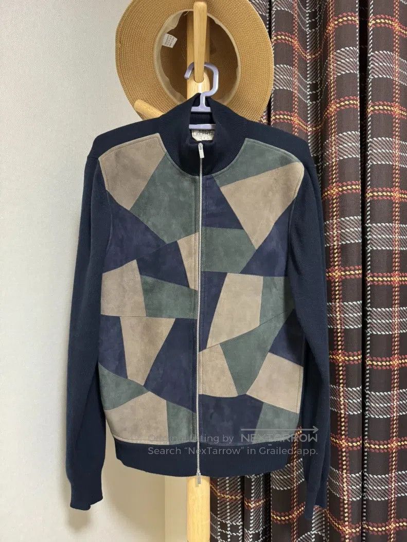 Hermes Cashmere and Leather Jacket 100% Cashmere + 100% L