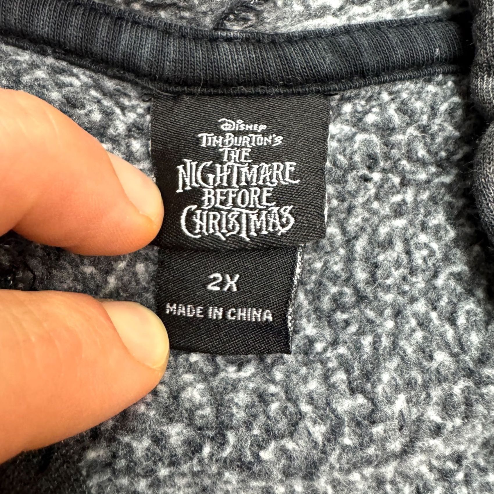 Disney Disney Nightmare Before Christmas Pullover Hoodie Womens 2X Black Acid Wash Graphic Print Hooded Sweatshirt Size XXL / US 16-18 / IT 52-54 - 7 Thumbnail