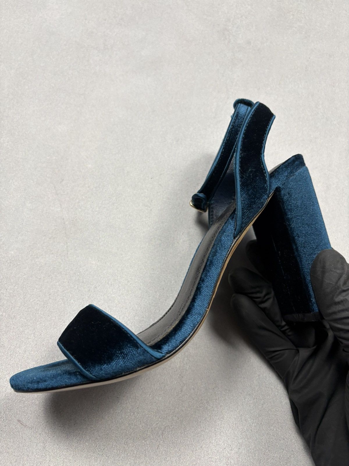 Sandro Sandro Velvet Block Heel Sandals Blue Ankle Strap EU36 Paris Size US 6 / IT 36 - 5 Thumbnail