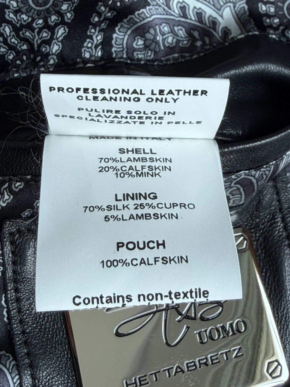Hettabretz Hettabretz Uomo Mink Collar Leather Jacket 52 Made in Italy Size US L / EU 52-54 / 3 - 6 Thumbnail