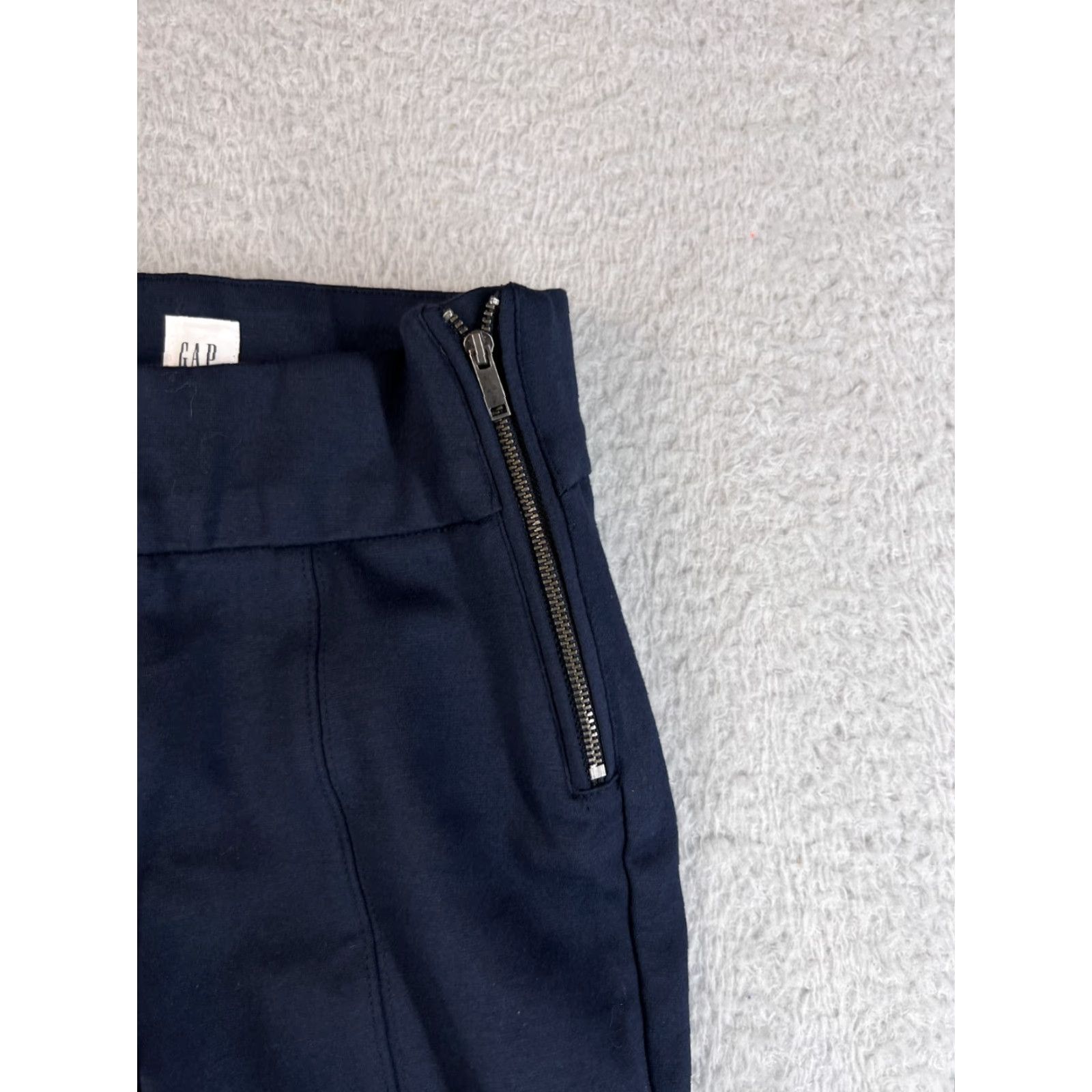 Gap Gap Leggings Womens XS Navy Blue Zip Stretch Mid Rise Cotton Size 28" / US 6 / IT 42 - 3 Thumbnail