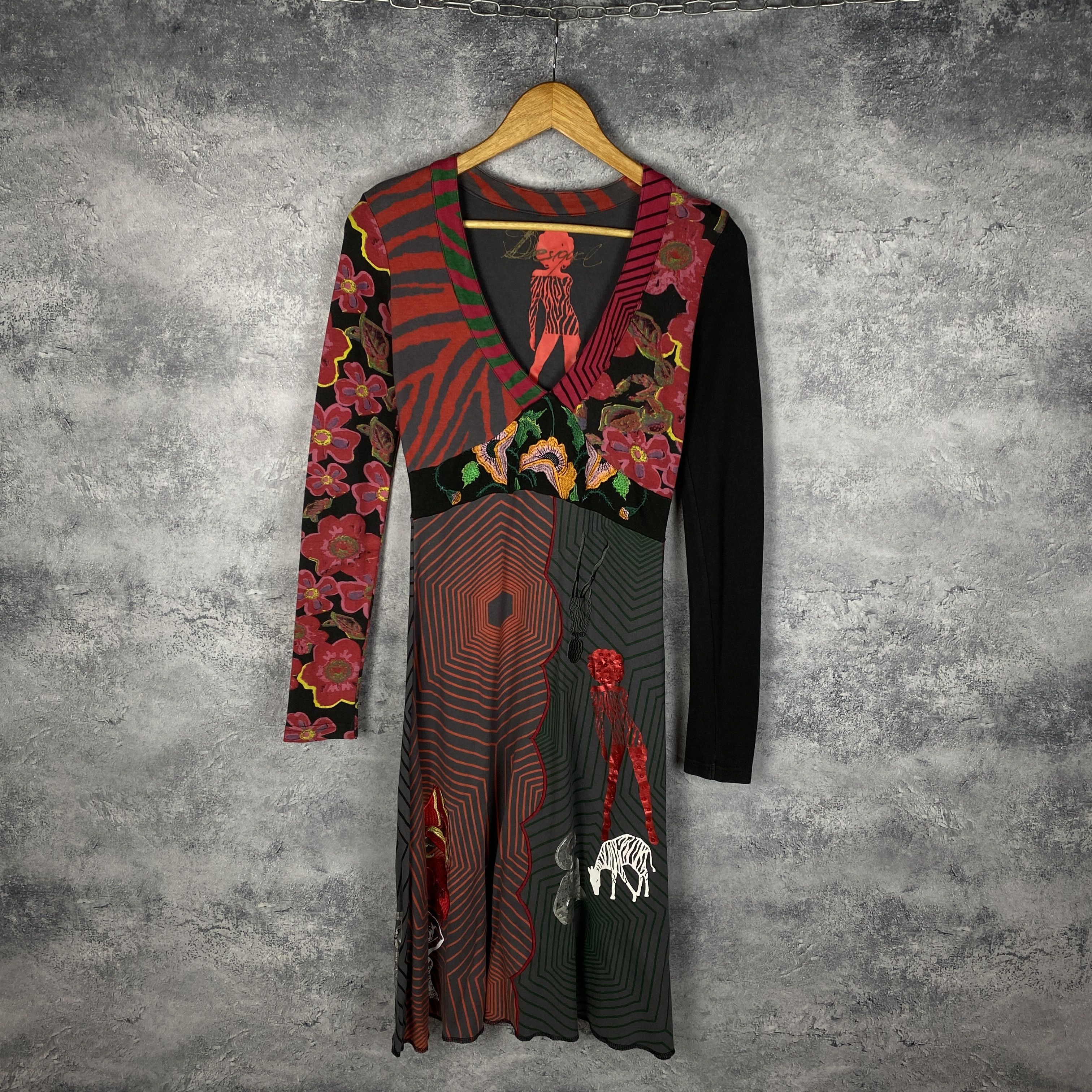 Desigual Desigual Dress Women's Size M Multicolor Long Sleeve Size M / US 6-8 / IT 42-44 - 1 Thumbnail