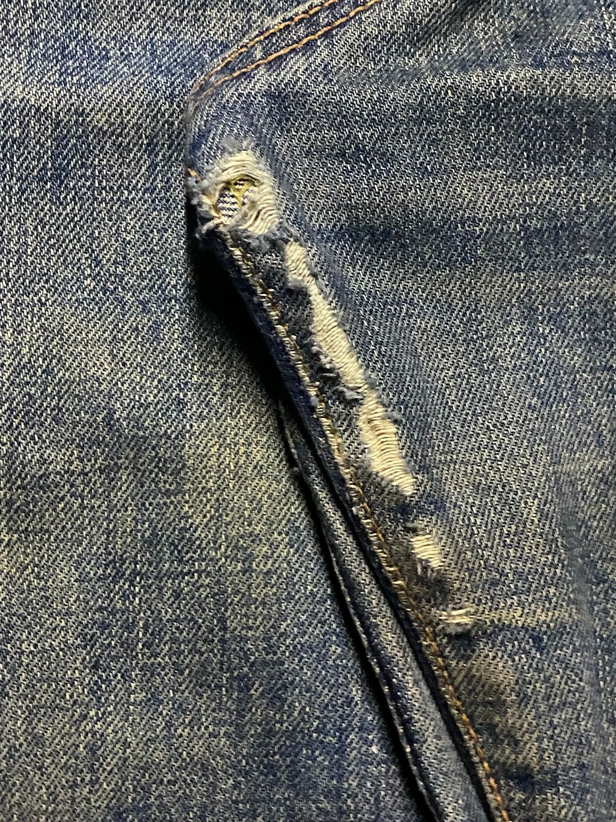 Edwin Vintage Japanese Edwin 505 Mud Wash Selvedge Loose Jeans Size US 36 / EU 52 - 11 Thumbnail