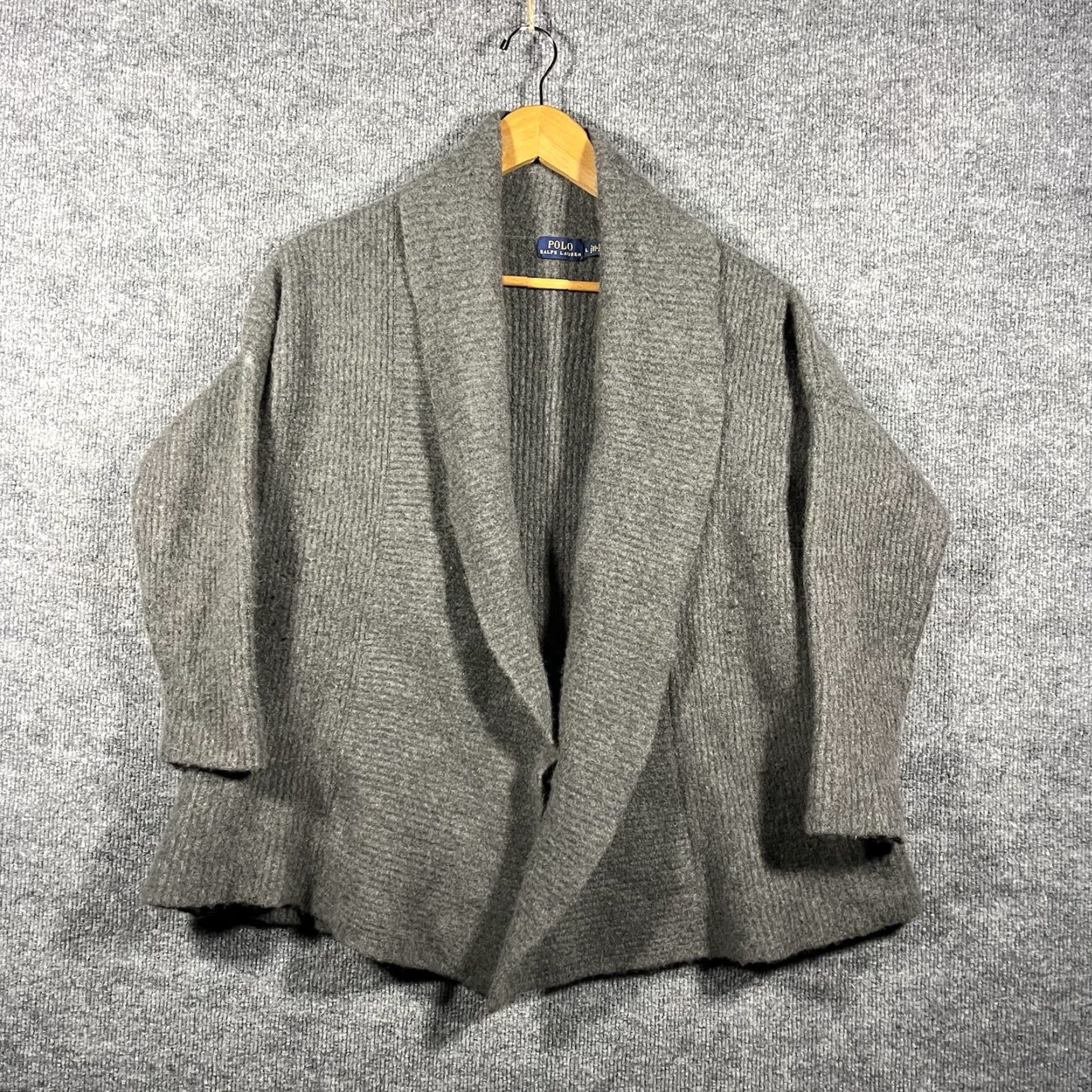 Polo Ralph Lauren Polo Ralph Lauren Cardigan Womens Large Gray Wool Cashmere Blend Shawl Collar Size L / US 10 / IT 46 - 2 Thumbnail