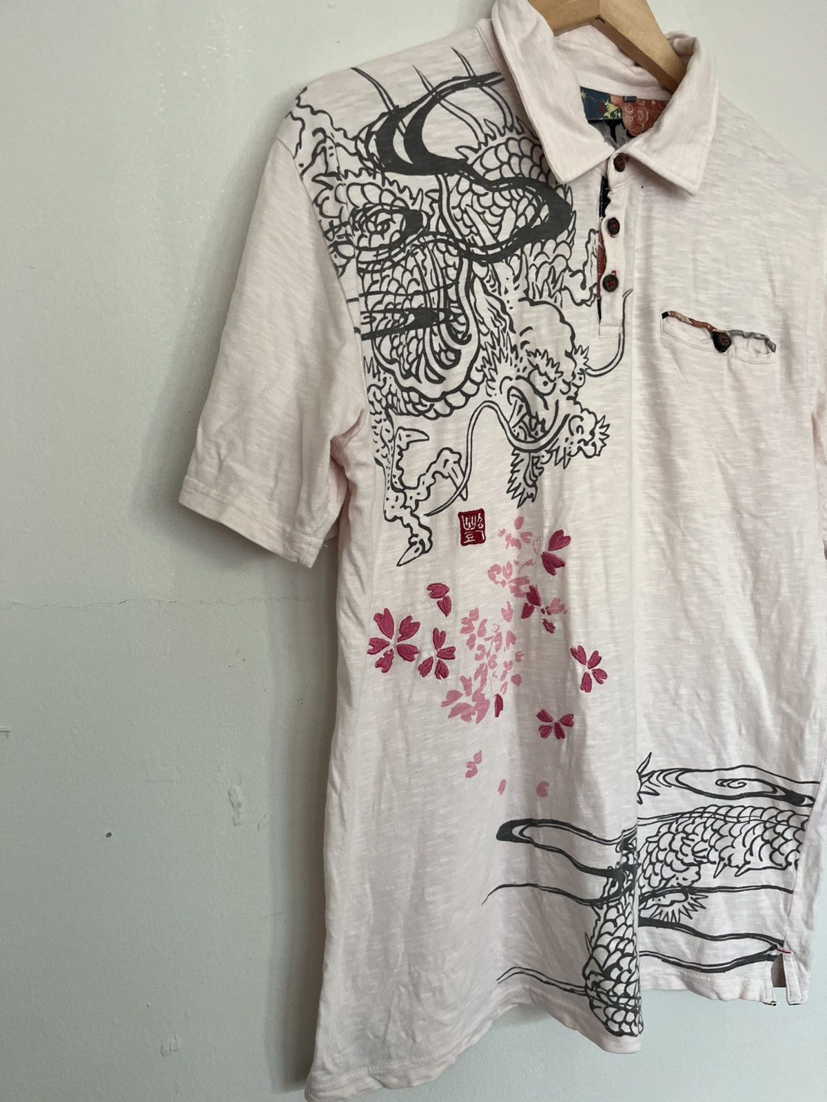 Blue Blue Japan 💥Sukajan DRAGON Shirts with Wood Button Size US M / EU 48-50 / 2 - 2 Thumbnail