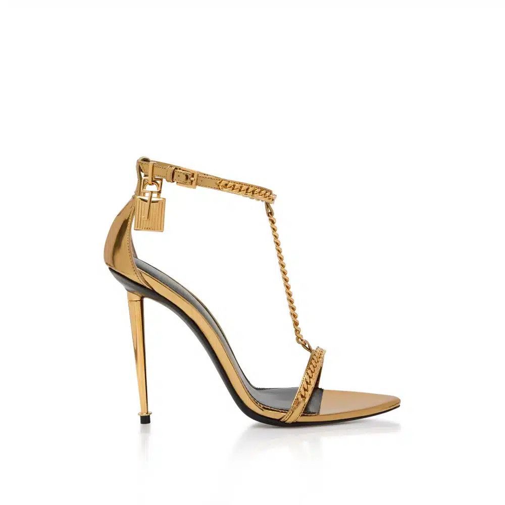 Tom Ford o1loc1c0325 W3078 Hi Heel Sandals in Gold Size US 10.5 / IT 40.5 - 1 Thumbnail