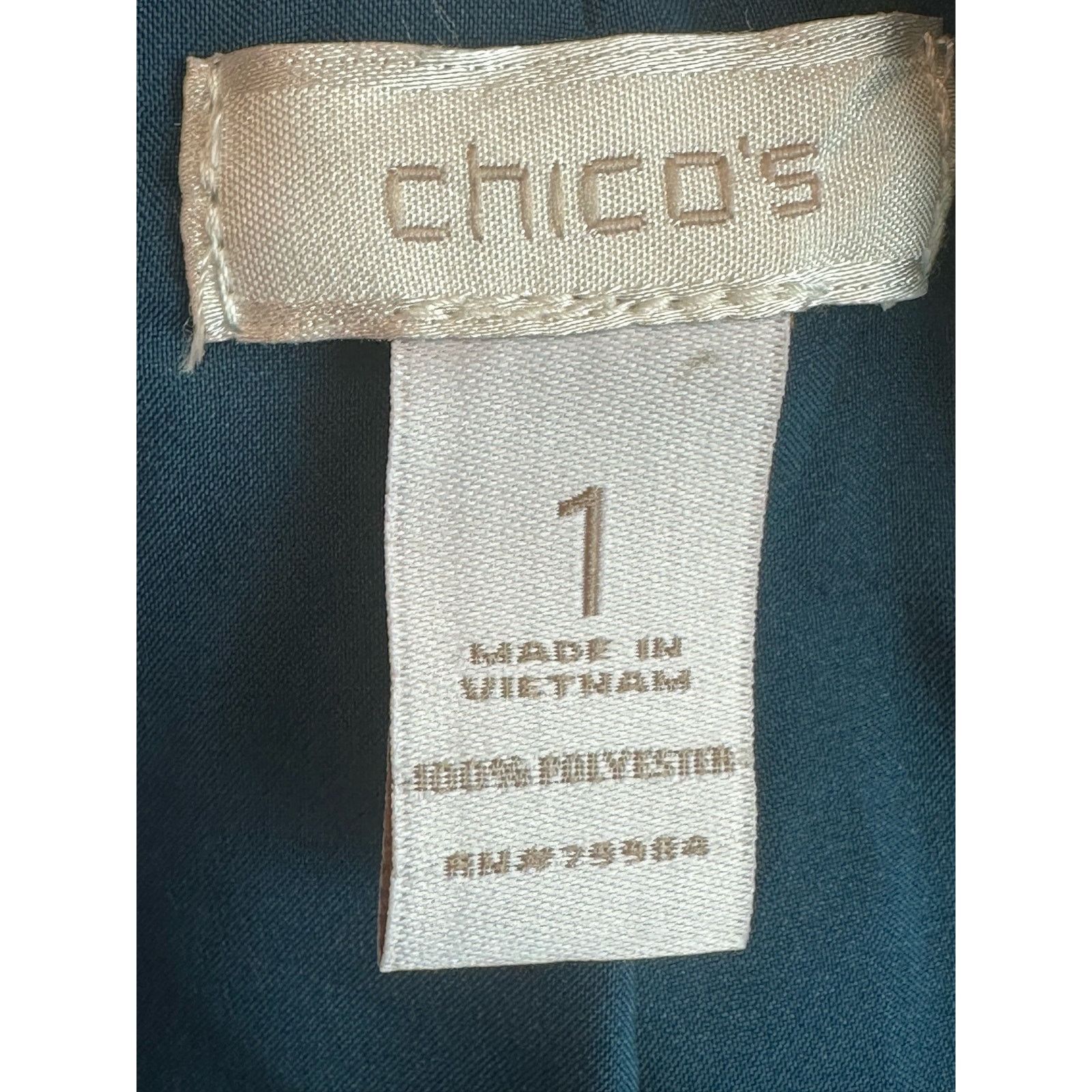 Chicos Chico's Green Tweet Pockets Fringe Trim Blazer Jacket size M Size M / US 6-8 / IT 42-44 - 3 Thumbnail