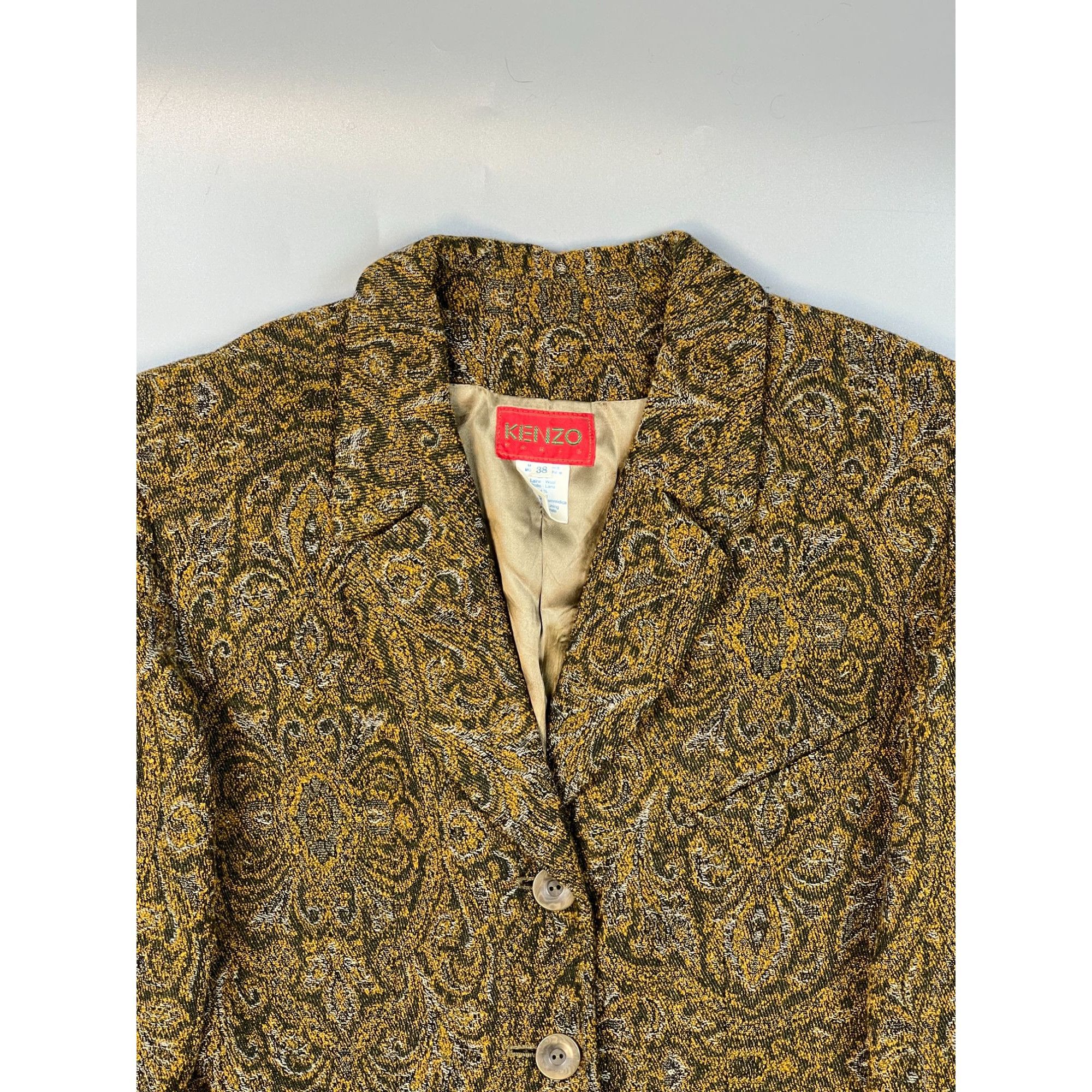 Kenzo Paris Abstract Pattern Tweed Coat (Y0680)