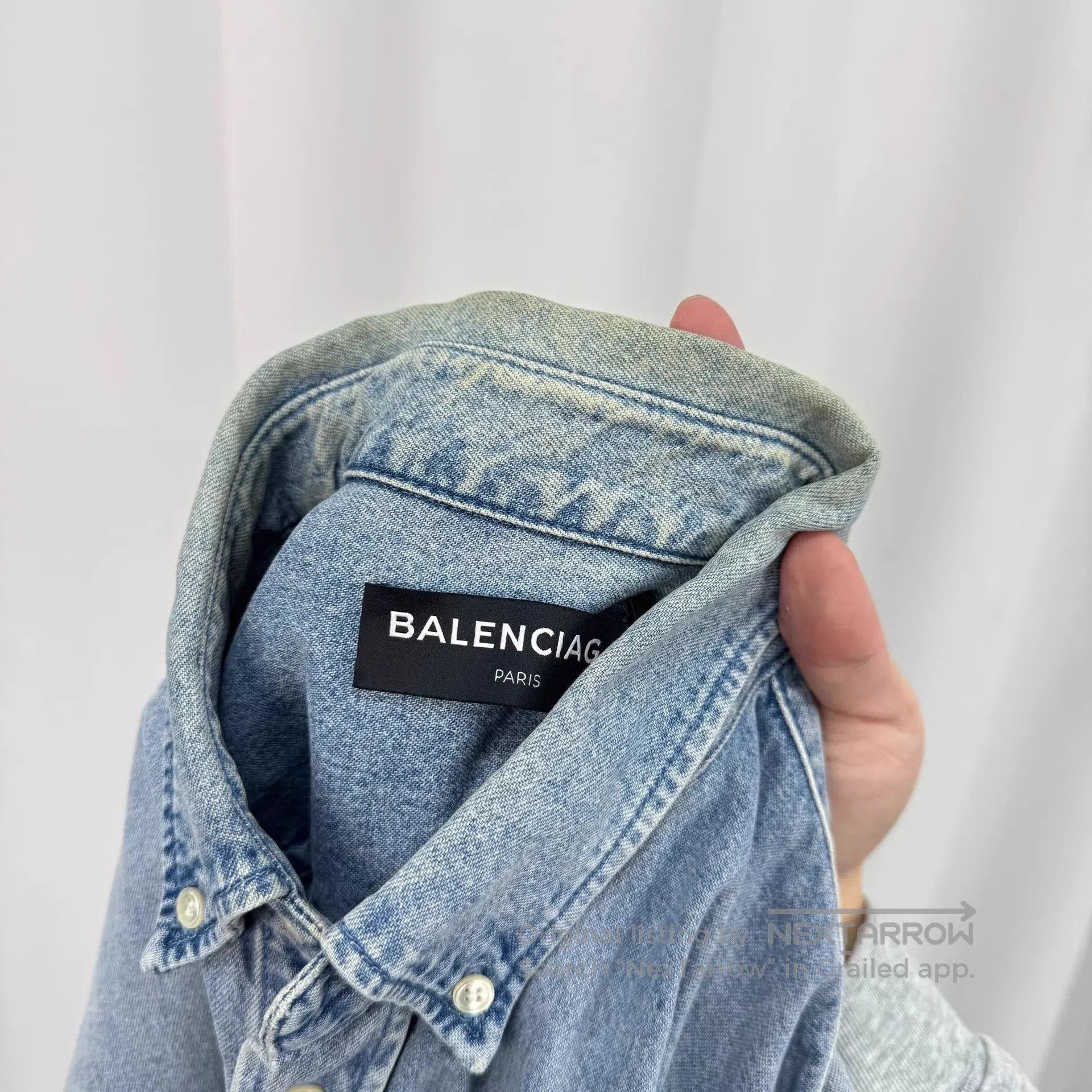 Balenciaga Blue Denim Long Sleeve Button-Up Shirt. Size US S / EU 44-46 / 1 - 5 Thumbnail
