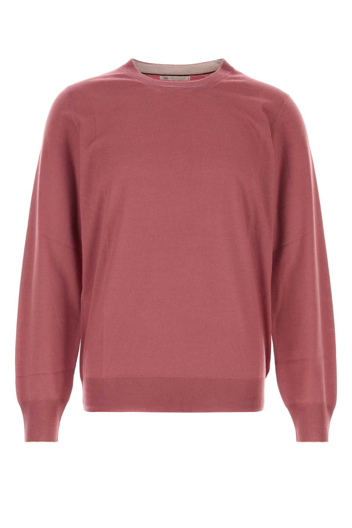 Brunello Cucinelli Dark Pink Wool Blend Sweater Size US L / EU 52-54 / 3 - 1 Thumbnail