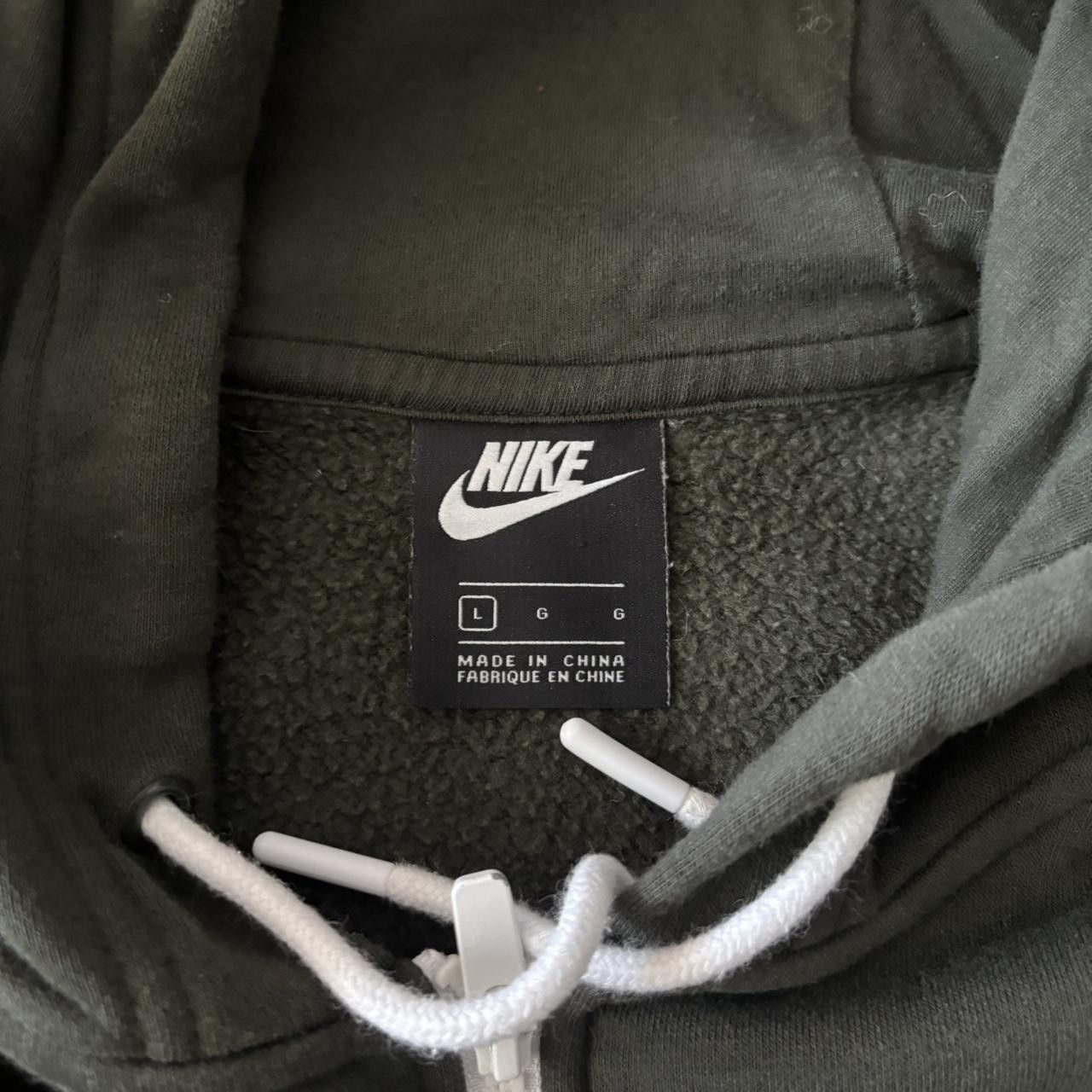 Nike Crazy Vintage Y2K/2000s Olive Green White Nike Streetwear Zip Up Hoodie! Size L Size US L / EU 52-54 / 3 - 5 Thumbnail