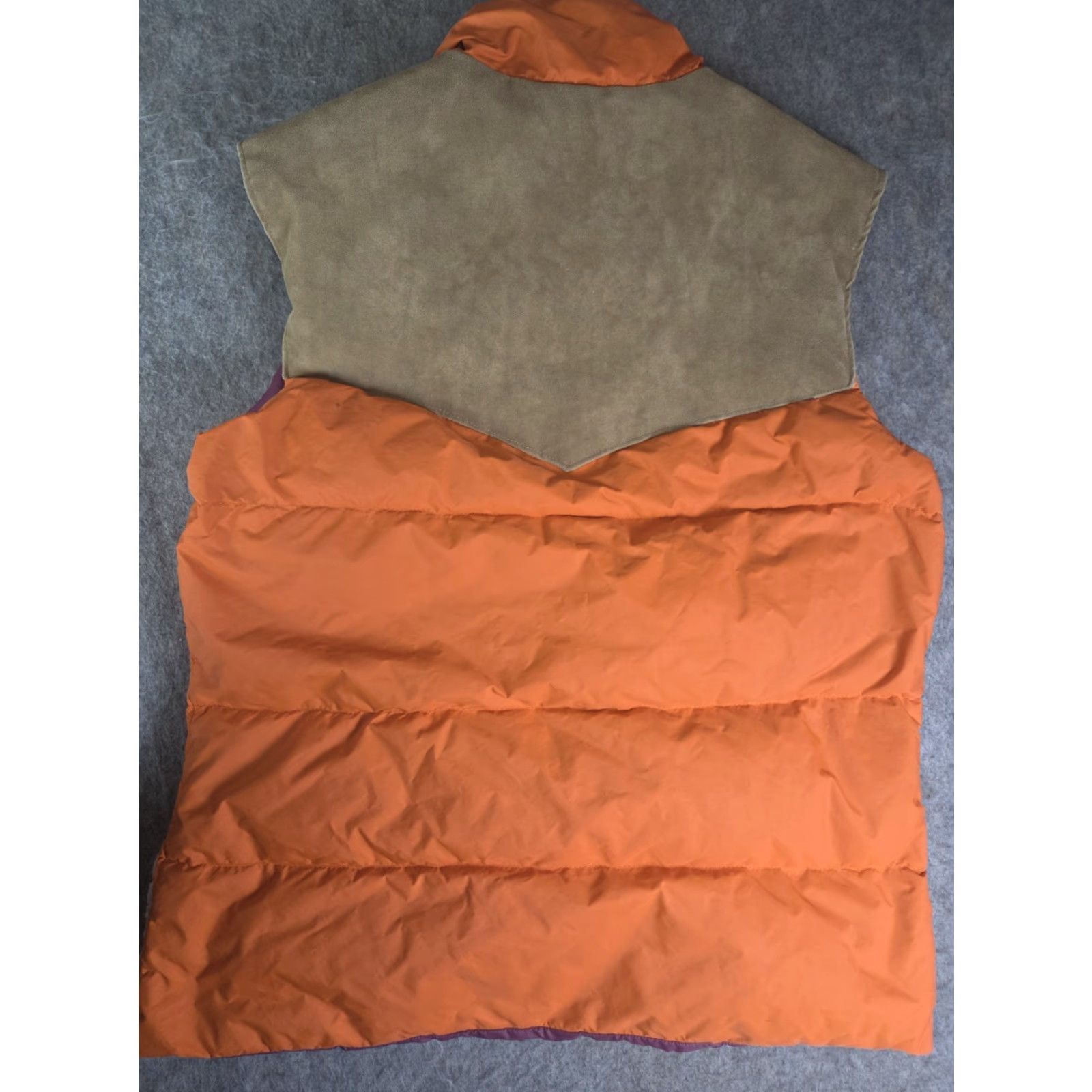 Vintage GERRY VINTAGE Down Suede Puffer Vest – Orange & Tan USA Size L – 70s 80s 90s Classic Outdoor Puffer Vest Mens Size US L / EU 52-54 / 3 - 7 Thumbnail