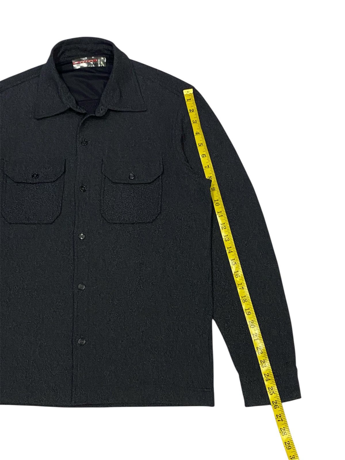 Prada Vintage Prada Fleece Double Pocket Button Ups Shirt Size US L / EU 52-54 / 3 - 19 Thumbnail