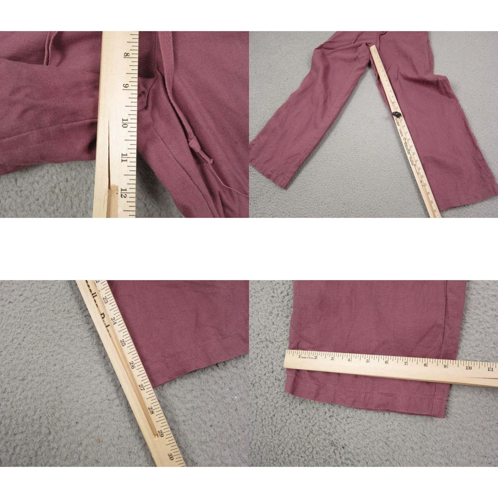 Pinko Vintage Cladwick's Pants Womens 4P Pink Linen Wide-Leg Cropped Modern 90s Style Mens? Girls? Size 27" / US 4 / IT 40 - 8 Thumbnail