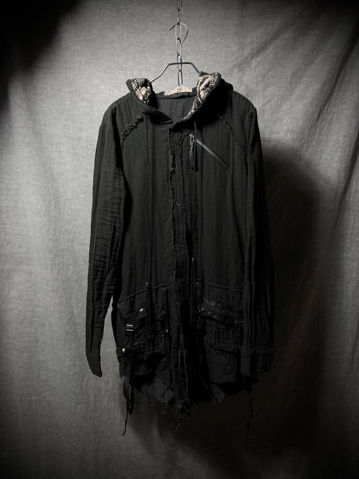 KMRii KMRii Braided Strap Distressed Hoodie Size US M / EU 48-50 / 2 - 2 Thumbnail
