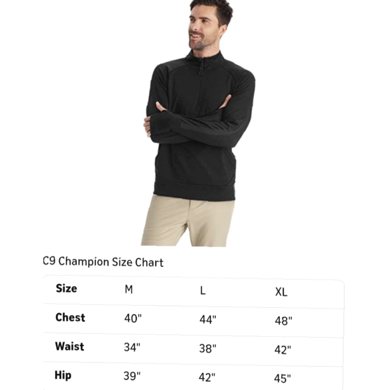 Champion C9 Champion Jacket Mens Ponte 1/4 Zip Ebony Size Medium NWT Size US M / EU 48-50 / 2 - 2 Thumbnail