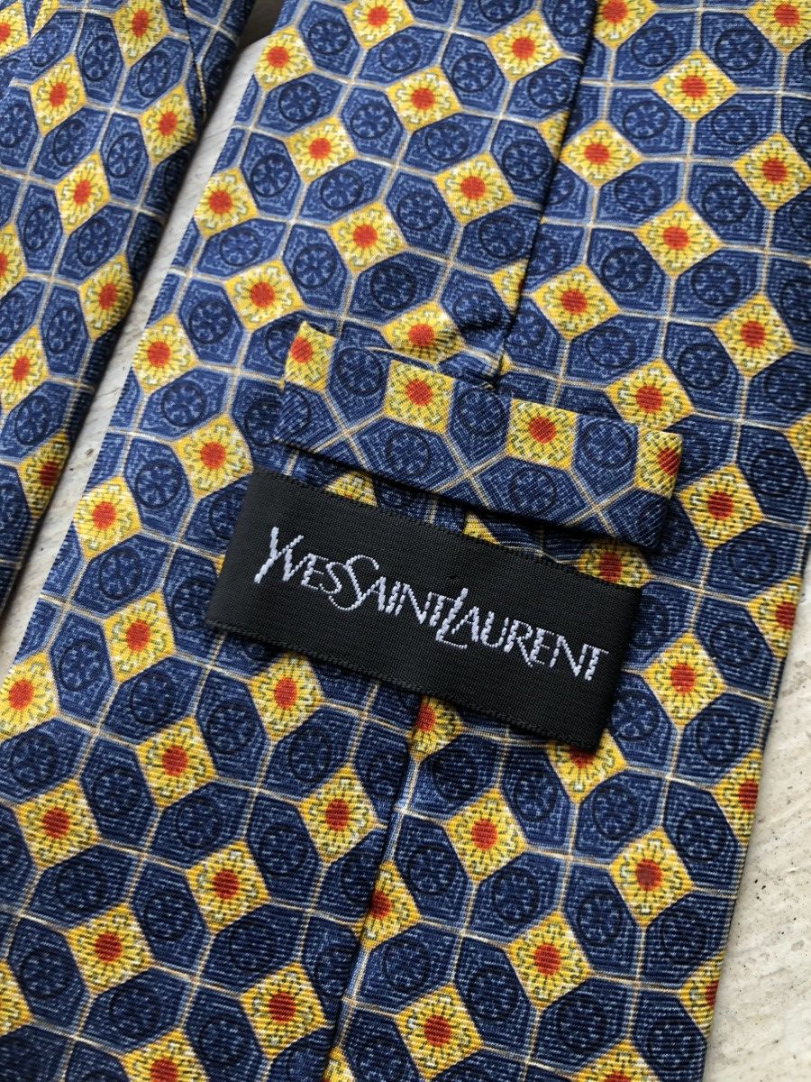Vintage × Yves Saint Laurent ❗️RARE YSL luxury silk tie vintage paris hand made Size ONE SIZE - 2 Thumbnail