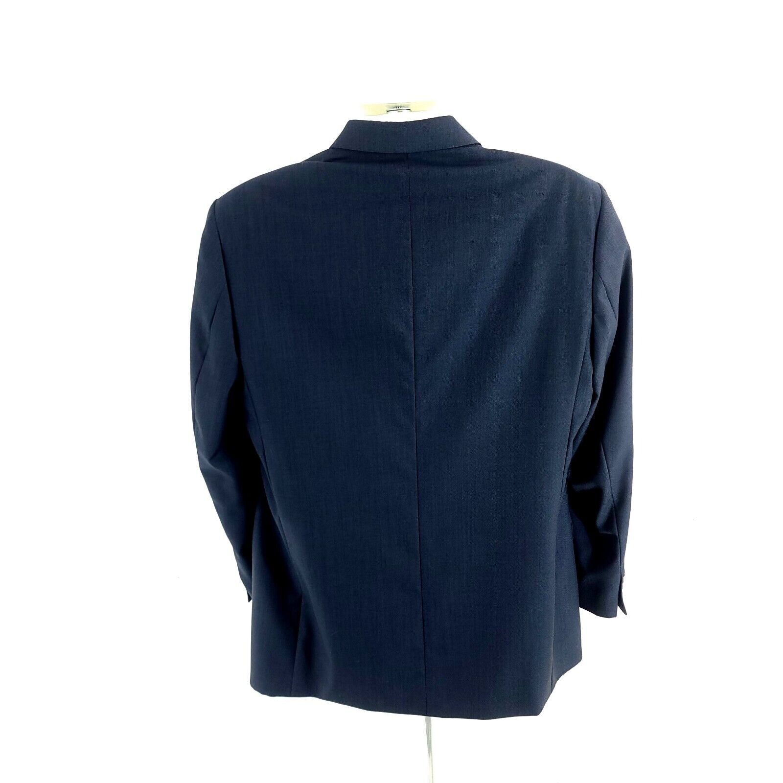 Robert Villini Roberto Villini Italy Zignone Wool 3 Button Sharkskin Blue B Size 42L - 6 Thumbnail