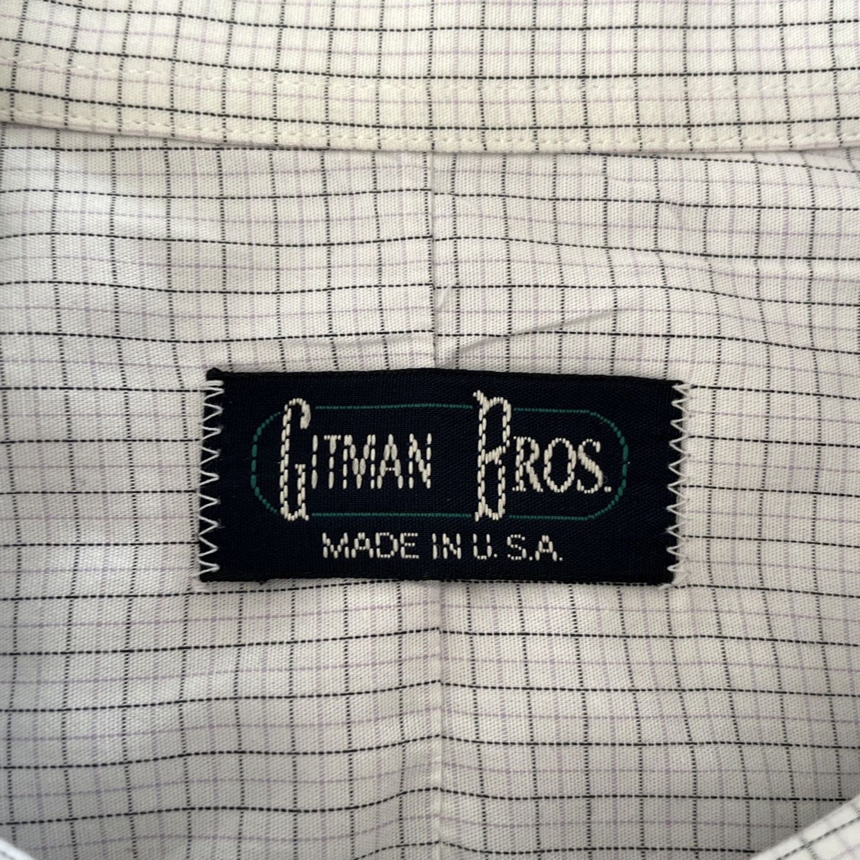 Vintage VINTAGE Gitman Bros. Camp Shirt Mens 16 33 White Gingham Plaid Cotton USA Shirt Size US L / EU 52-54 / 3 - 3 Thumbnail