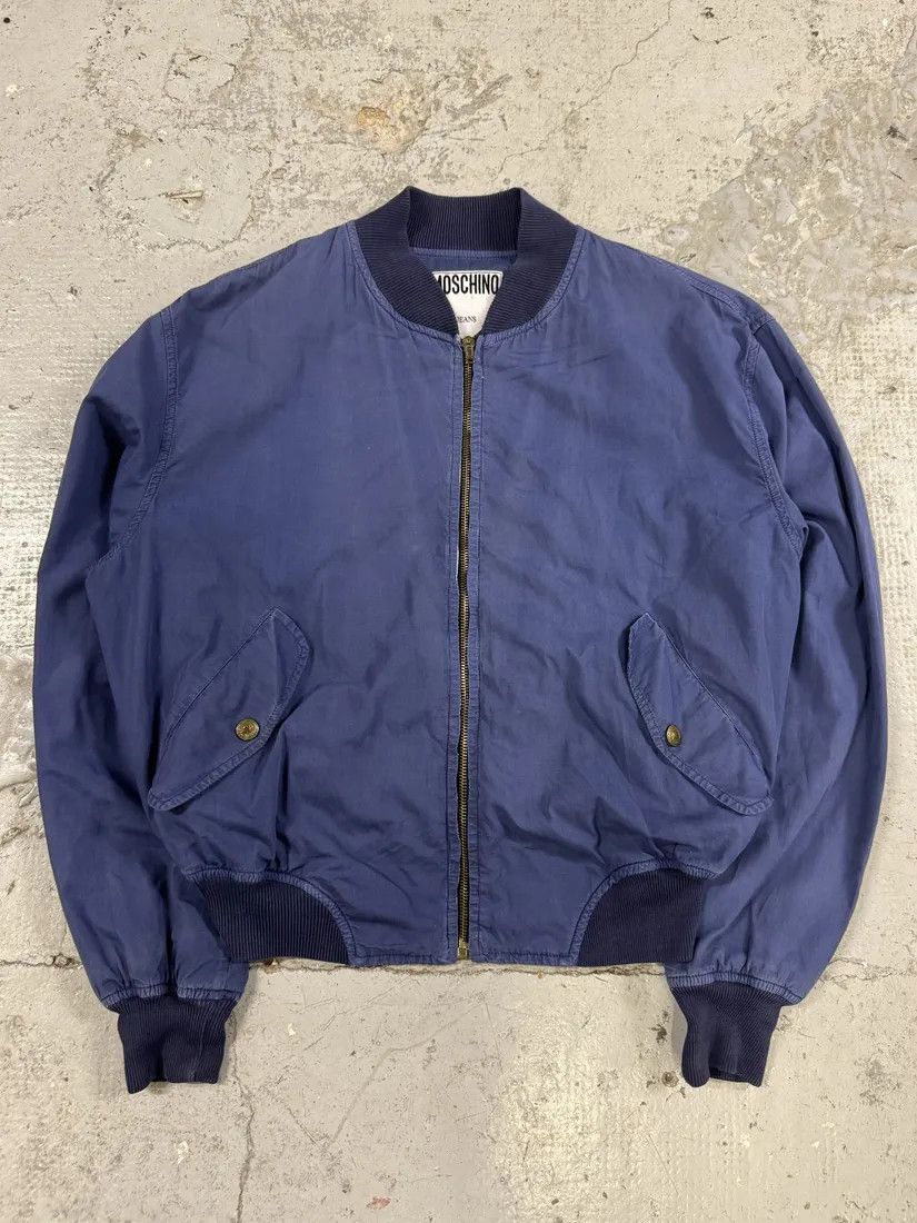 Designer × Moschino × Vintage AW1994 Moschino Blue Relaxed Bomber Jacket Size US M / EU 48-50 / 2 - 1 Thumbnail
