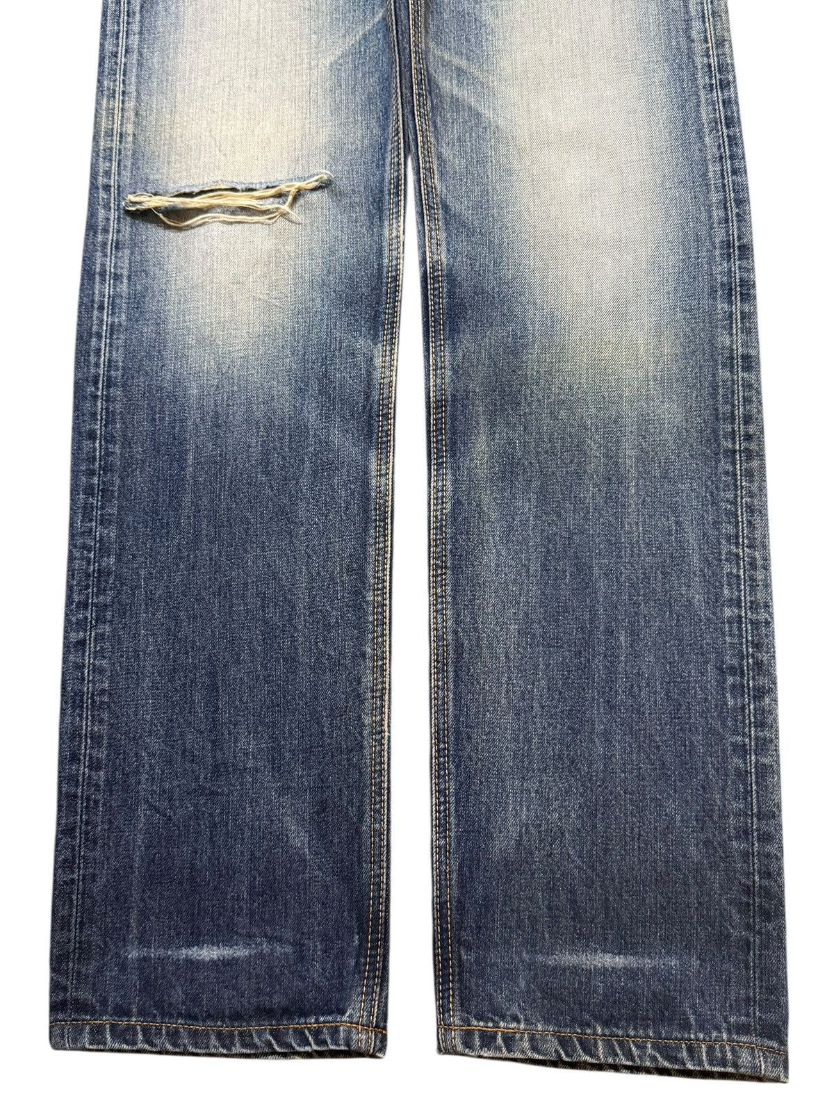 Edwin Vintage 90s Edwin XV Blue Faded Wash Whiskers Distressed Size US 32 / EU 48 - 7 Thumbnail