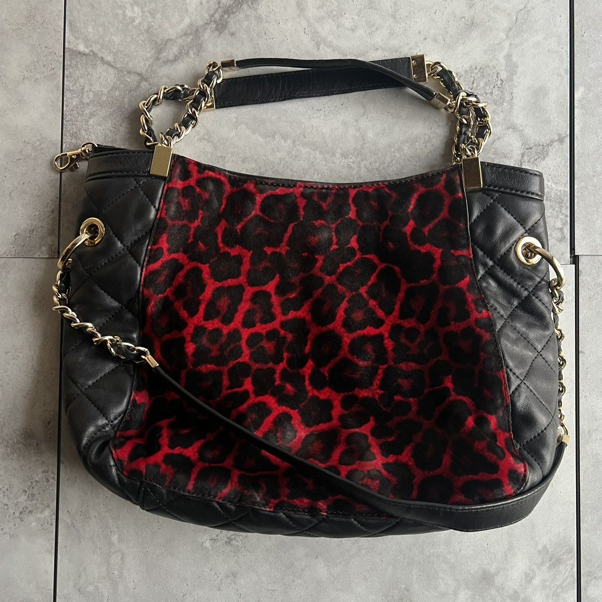Michael Kors Michael Kors Leopard Print Calf Hair Leather Handbag Size ONE SIZE - 4 Thumbnail
