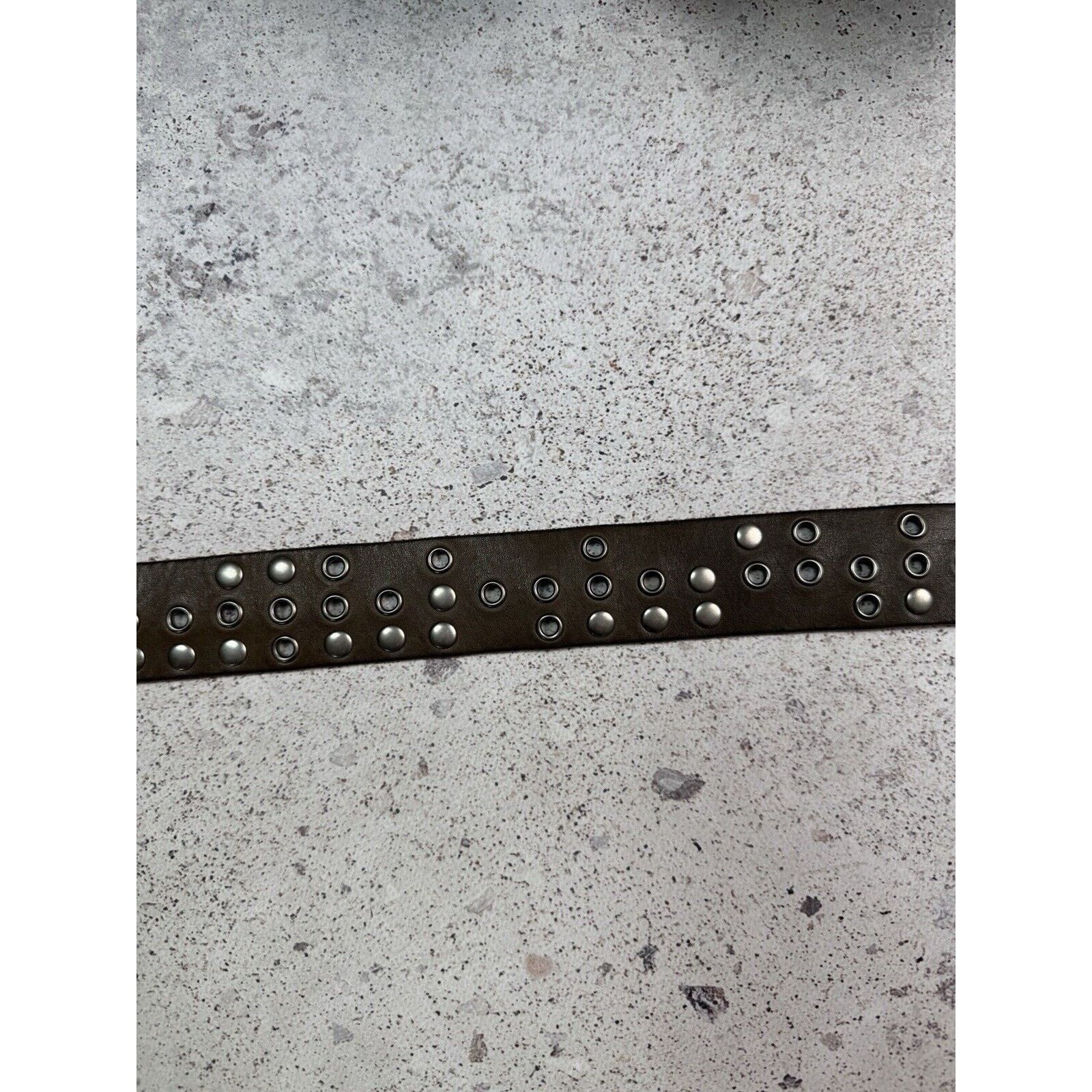 Other Vintage Punk Leather Belt Y2K Rhinestones Metal Spikes Size 34 - 8 Thumbnail