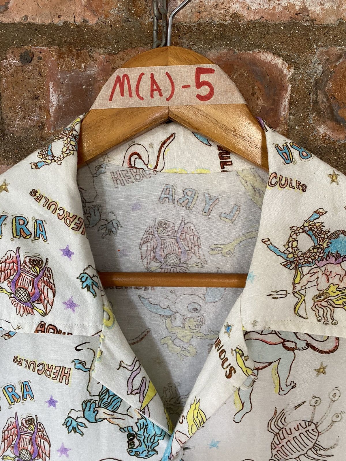 Iroquois Japan 🔥2000s Satanic Zodiac Punk sex Rayon camp collar Size US XL / EU 56 / 4 - 5 Thumbnail