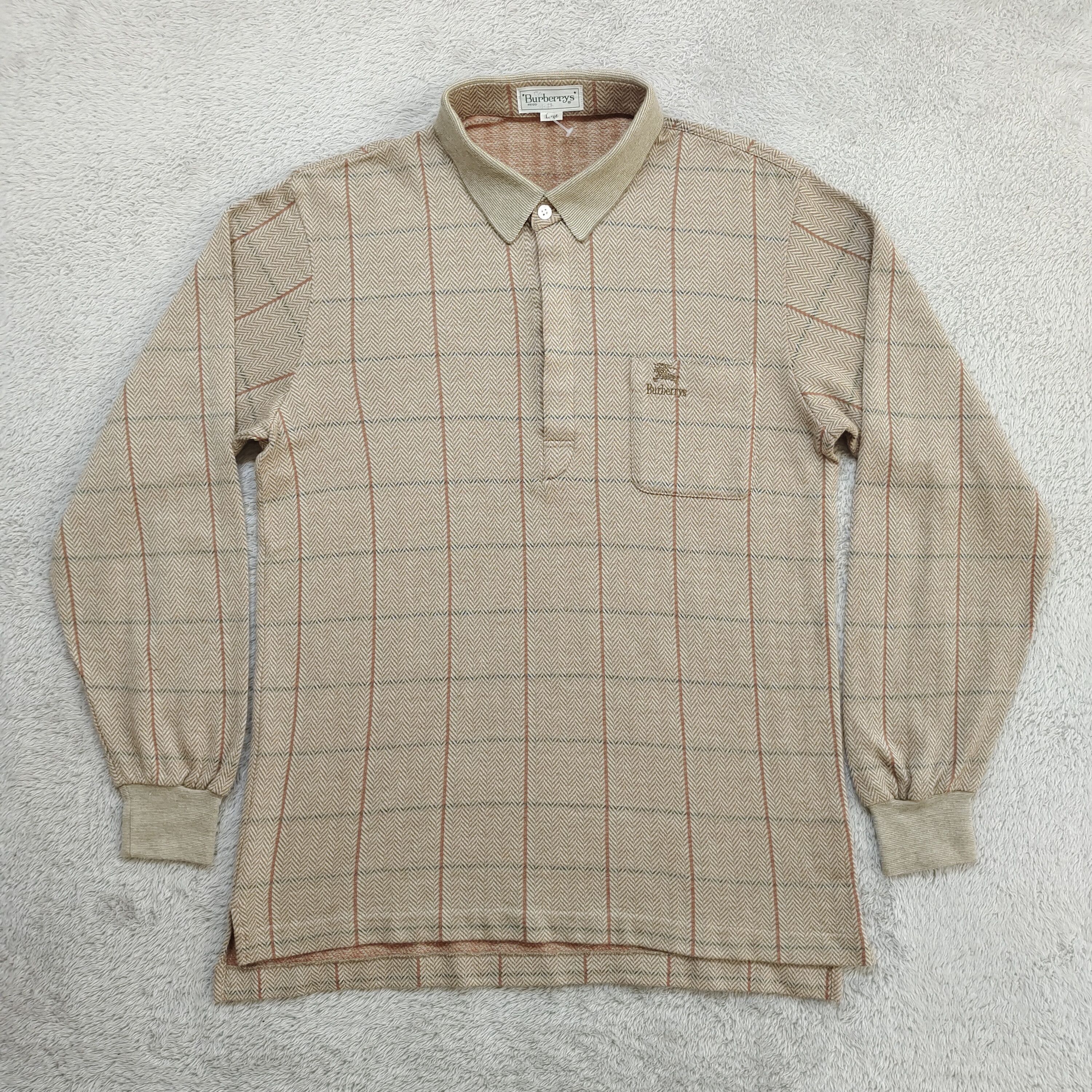 Burberry 90s BURBERRYS HERRINGBONE TATTERSALL WINDOWPANE POLO L Size US L / EU 52-54 / 3 - 1 Thumbnail