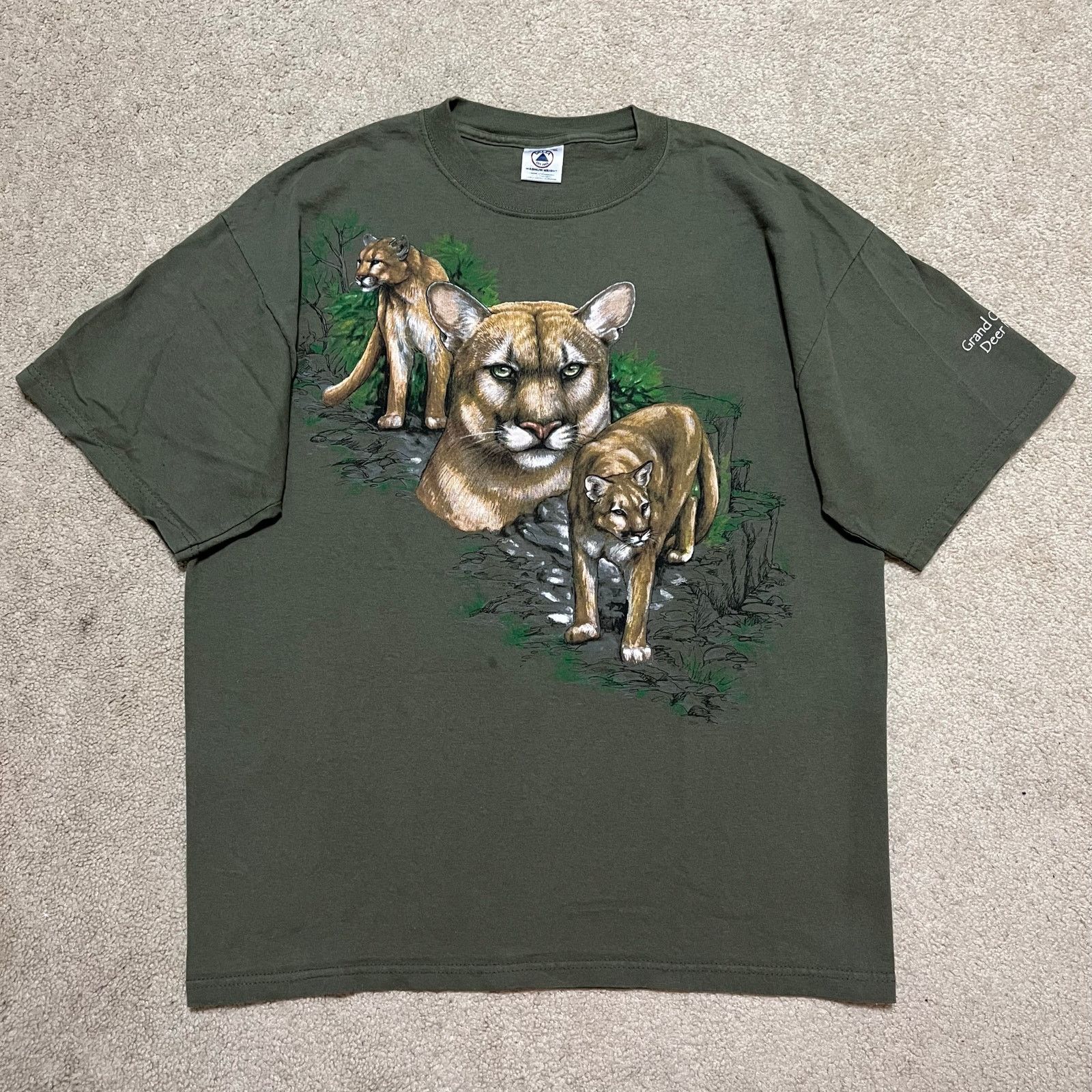 Other Mountain Lion Forest Green Nature Animals Graphic Shirt XL Size US XL / EU 56 / 4 - 1 Thumbnail