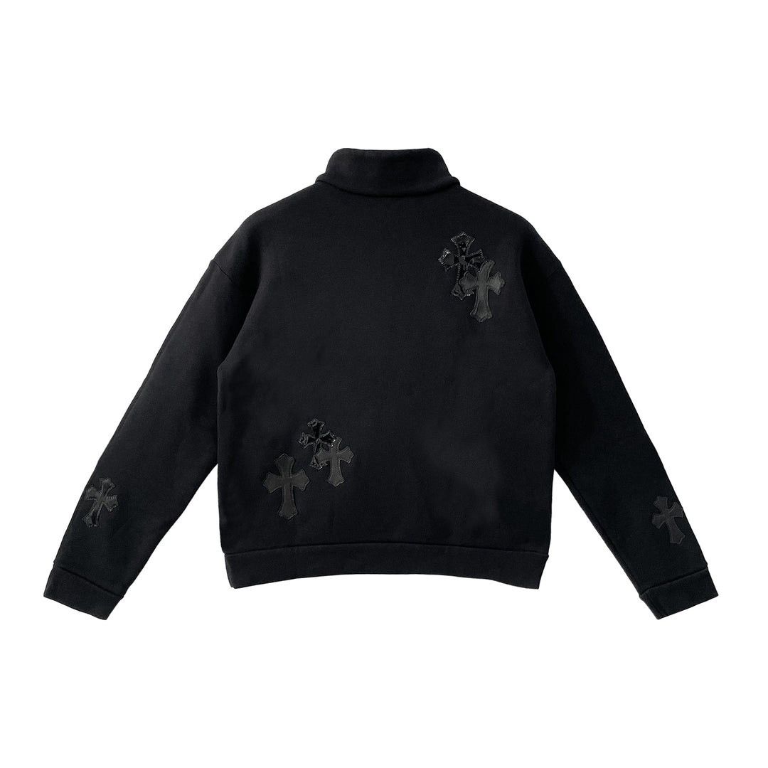 Chrome Hearts Black Patent Leather Cross Half Zip Sweatshirt Size US S / EU 44-46 / 1 - 11 Thumbnail