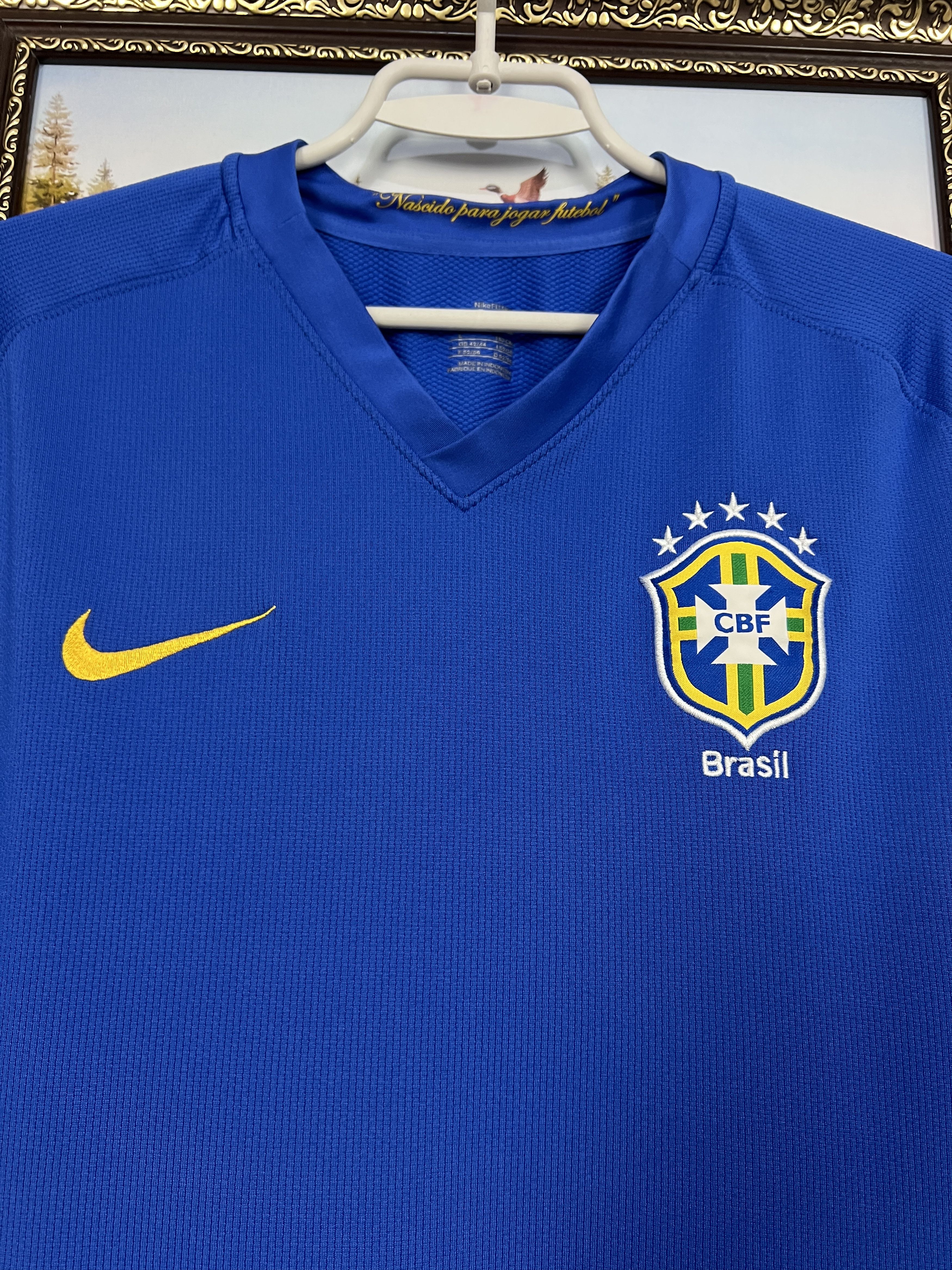 Nike Brazil Away football shirt 2008 Soccer Nike Jersey Mens Size US L / EU 52-54 / 3 - 3 Thumbnail