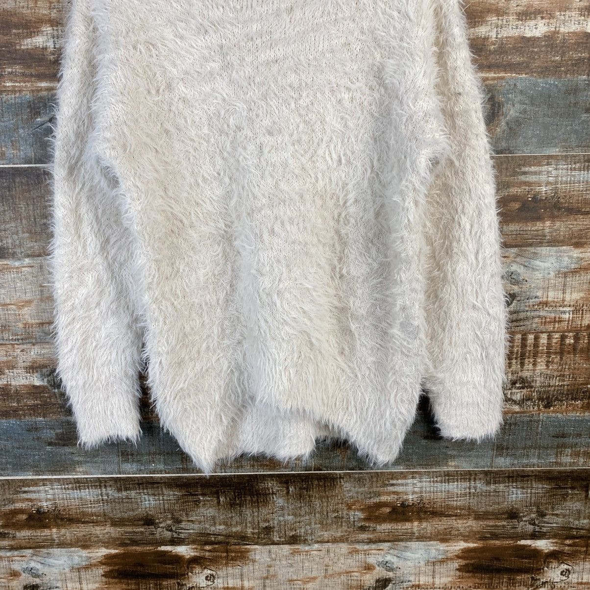 Homespun Knitwear DL GU White Mohair fur shaggy Knitwear #C1099 Size M / US 6-8 / IT 42-44 - 3 Thumbnail