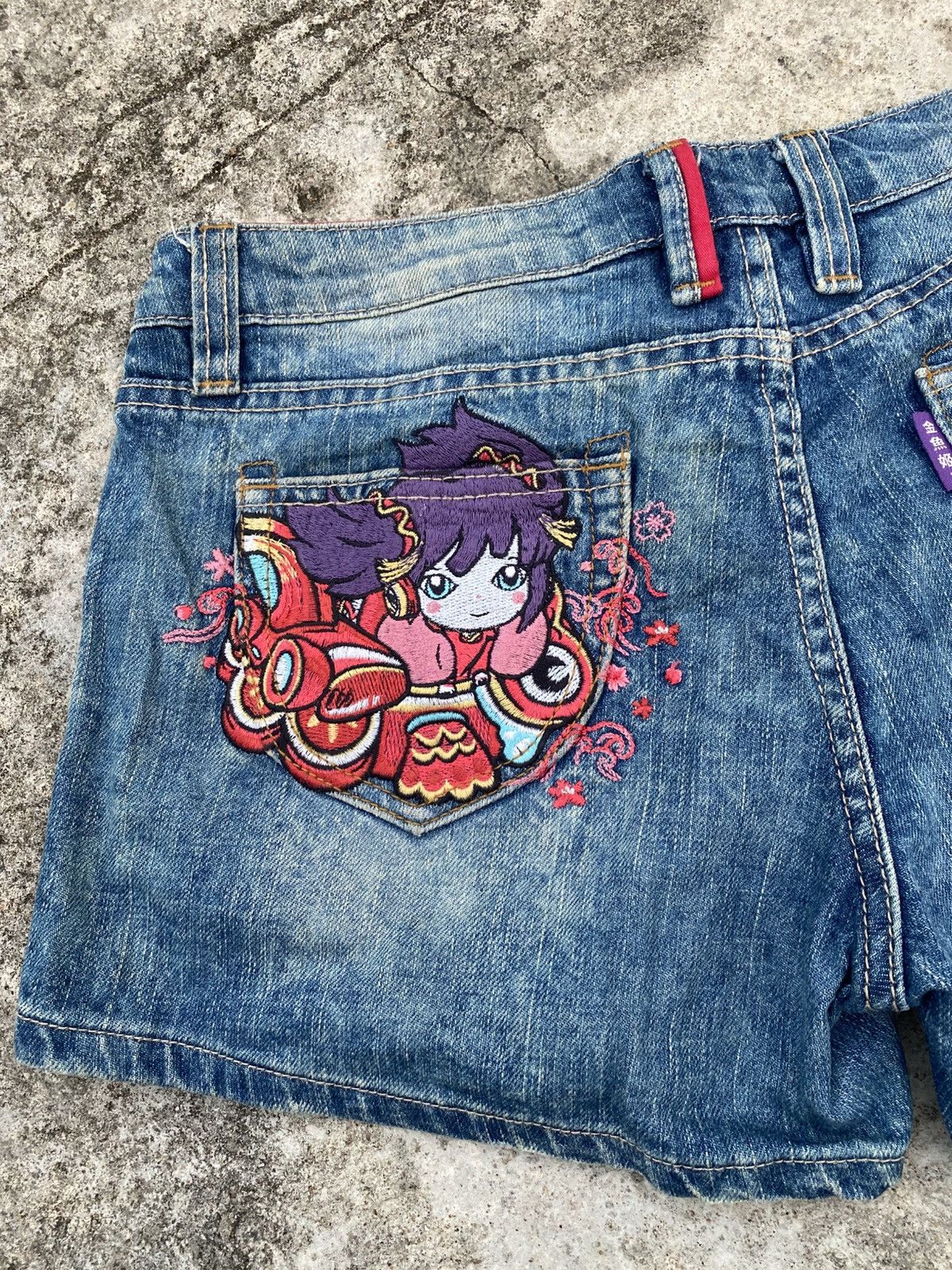 If Six Was Nine Jizo Japanese Anime Embordird Pants Size 32" / US 10 / IT 46 - 5 Thumbnail