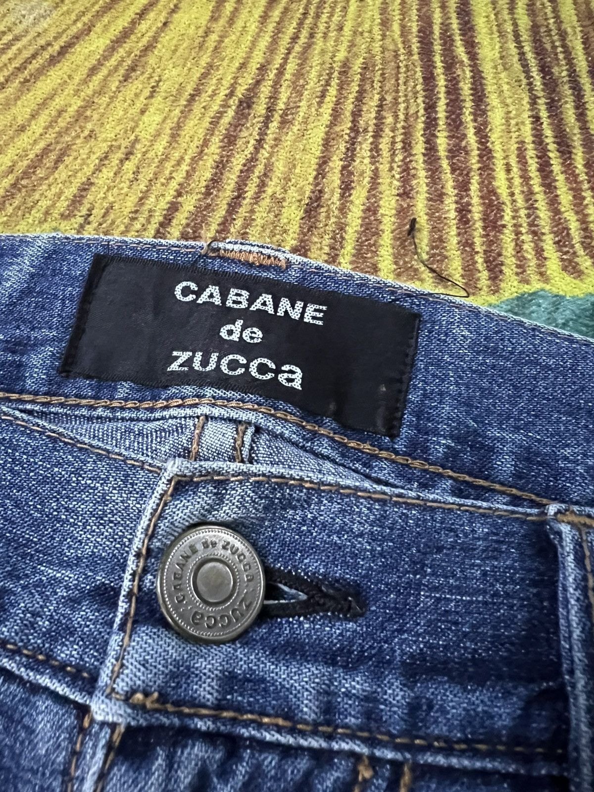 CABANE de ZUCCa Vintage Cabane De Zucca Patchwork Selvedge Mud Wash Jean Size US 30 / EU 46 - 13 Thumbnail