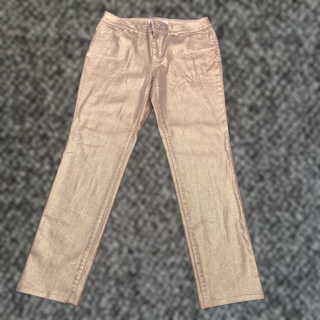 Vintage Chicos Jeans Women 0 Gold Mid Rise Stretch Ankle Regular 5-Pocket Denim Vintage No Metal Theme Size 25" / US 0 / IT 36 - 1 Thumbnail