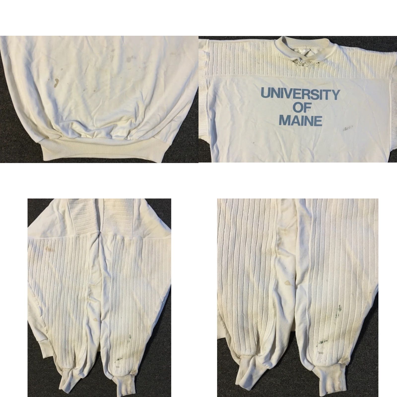 Vintage VINTAGE University Of Maine Thrashed Faded Sweatshirt S Hoodie Men Small White 60s 70s College Sports Track Retro 80s 90s Pullover Distressed Size US S / EU 44-46 / 1 - 8 Thumbnail