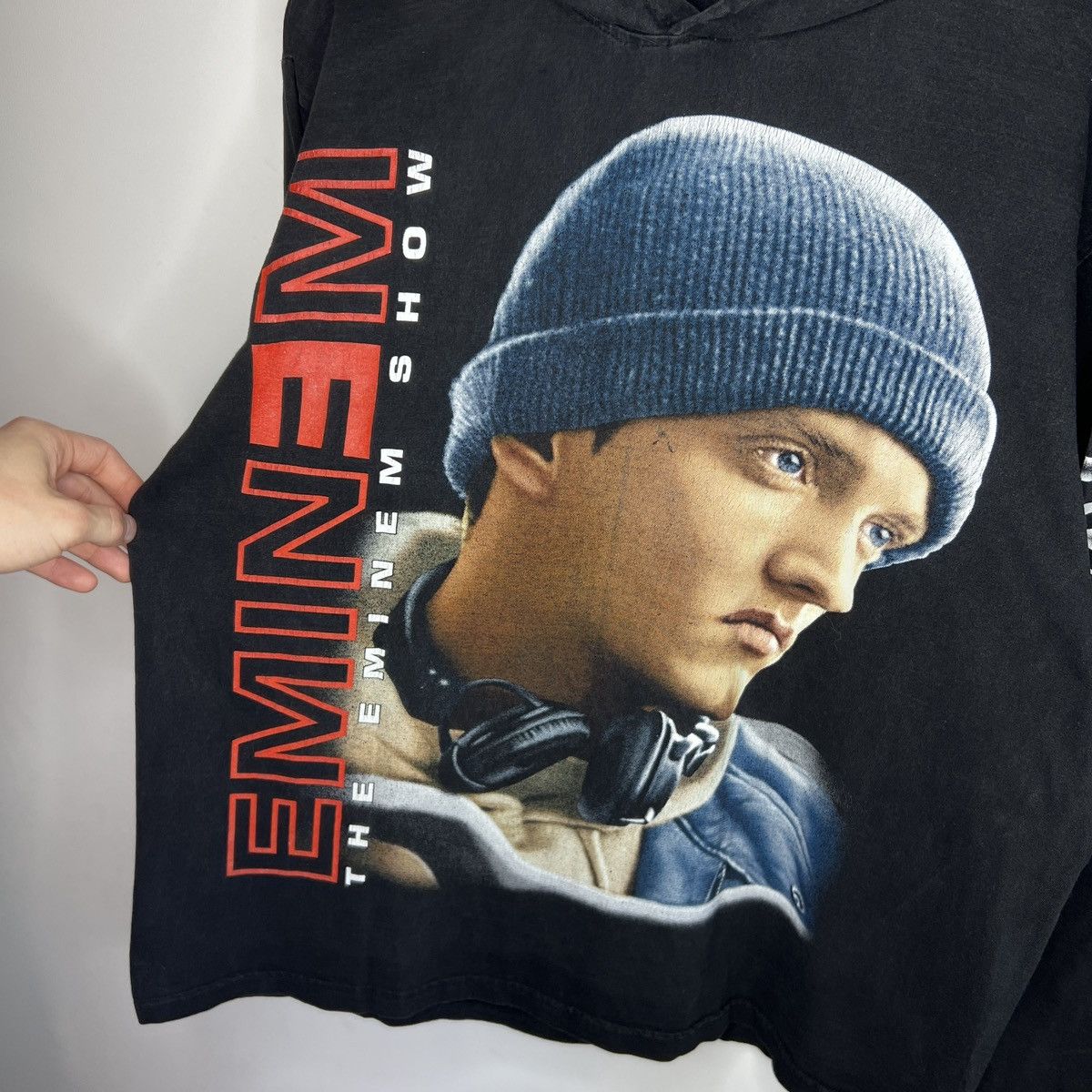 Eminem × Rap Tees × Vintage 00’s Vintage Bootleg Eminem Fuck Off Graphic Hoodie M-L Size US M / EU 48-50 / 2 - 5 Thumbnail