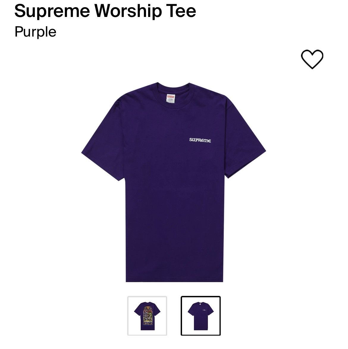 image of Supreme Worship Tee in Purple, Men's (Size XL)