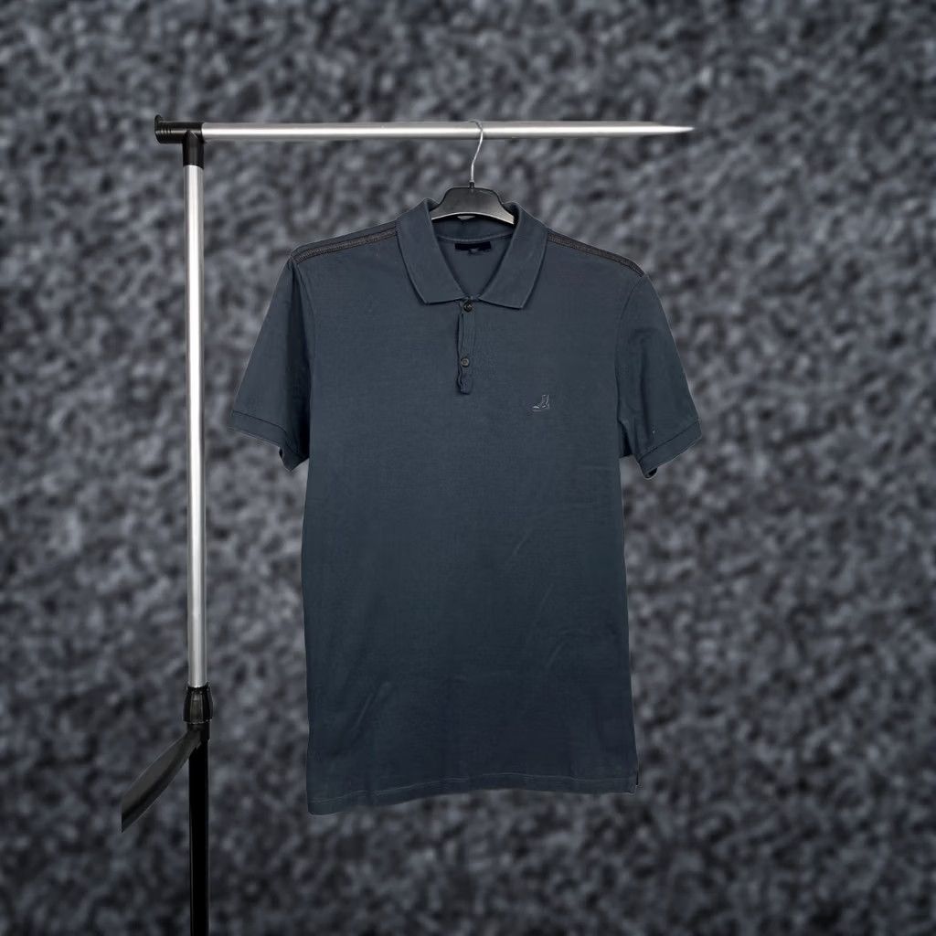 Lanvin Lanvin Mens Polo Shirt Size M Blue Vintage Solid Short Sleeve Polo Mens Size US M / EU 48-50 / 2 - 1 Thumbnail