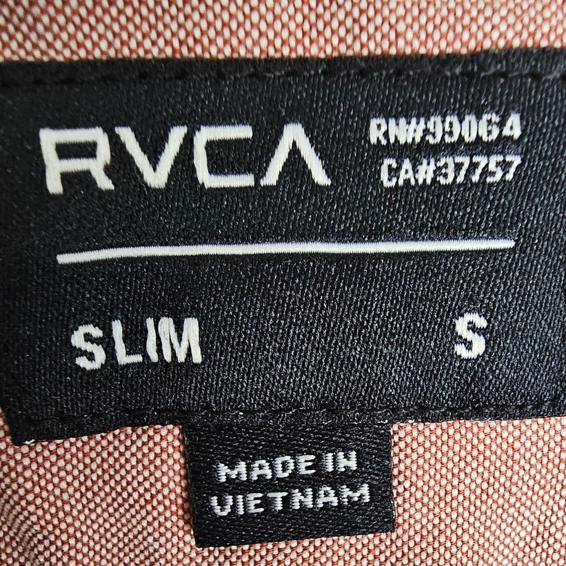 RVCA RVCA Mens Slim Fit Button Down Shirt Sz S Skater Grunge Size US S / EU 44-46 / 1 - 6 Thumbnail