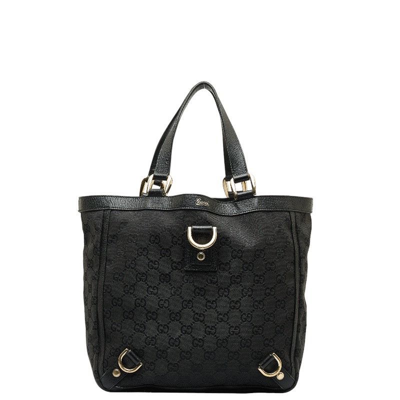 Gucci Gucci Gucci GG Canvas Abby Handbag 130739 Black Leather Canvas Handbag 130739 in Good Condition Size ONE SIZE - 1 Thumbnail