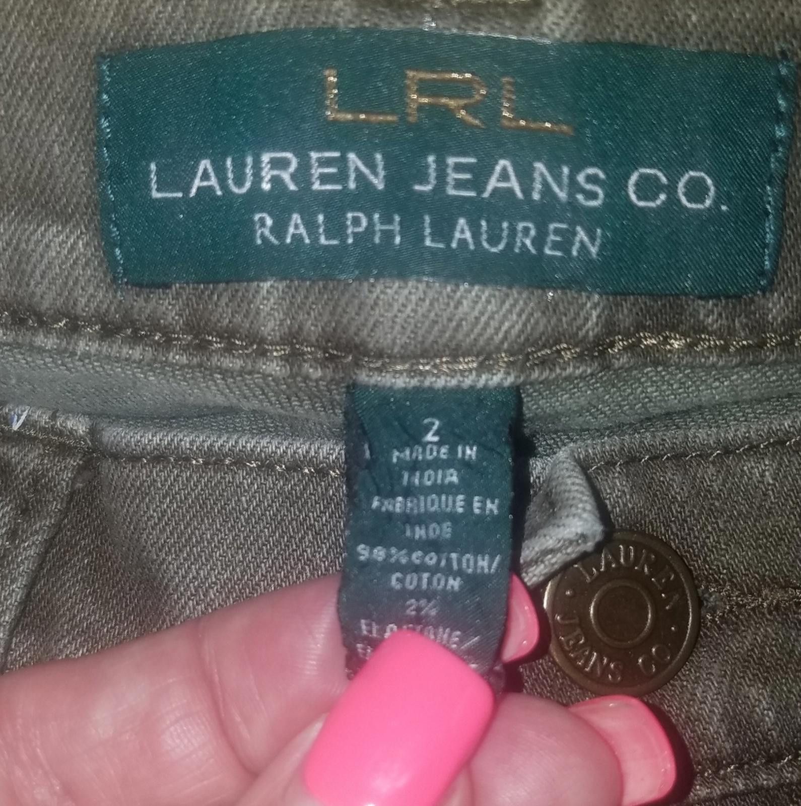 Polo Ralph Lauren LRL Lauren Jean's By Ralph Lauren Olive Green Jeans Size 2 Size 26" / US 2 / IT 38 - 3 Thumbnail