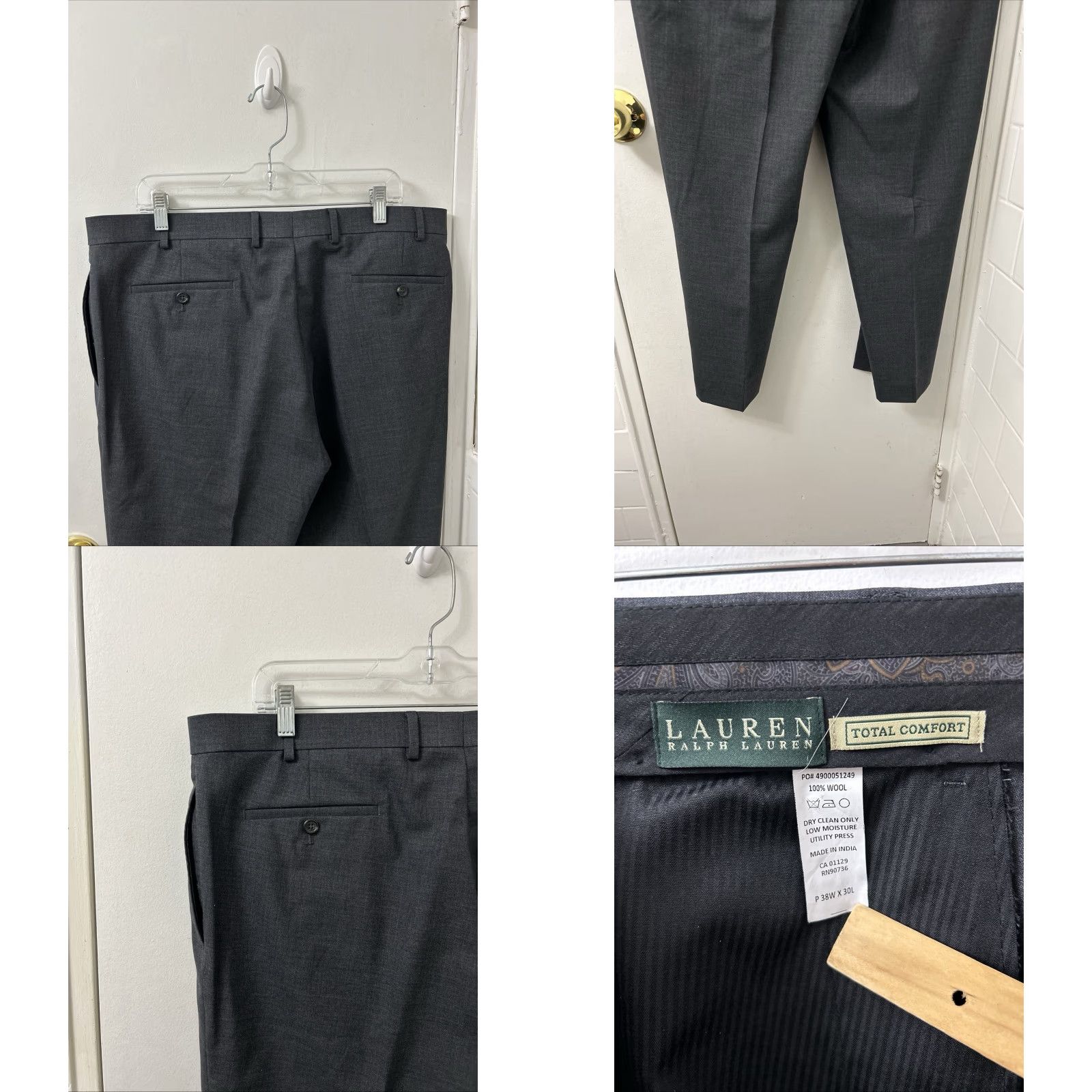 Ralph Lauren Lauren Ralph Lauren Total Comfort Pants Mens 38x30 Gray Wool Dress Pants Business Workwear N/A Size US 38 / EU 54 - 8 Thumbnail