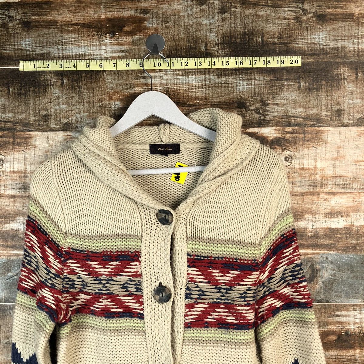Japanese Brand Basic Home Brown art Cardigan Knitwear #A1490 Size S / US 4 / IT 40 - 4 Thumbnail