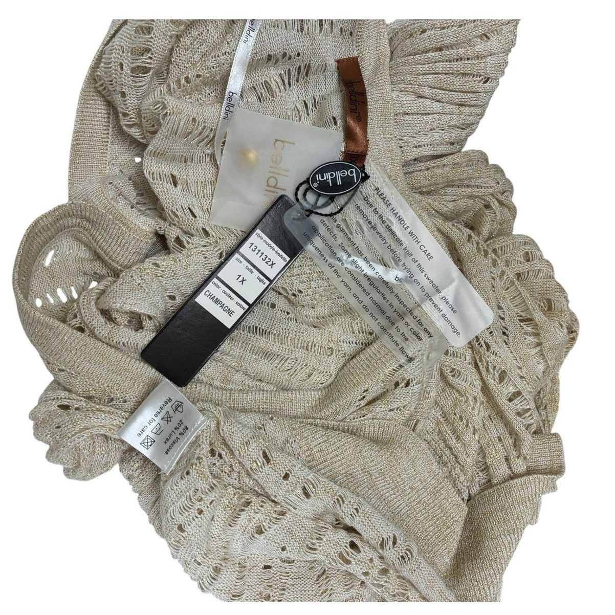 Other Belldini Pointelle knit cardigan sweater with gold thread Size XL / US 12-14 / IT 48-50 - 7 Thumbnail