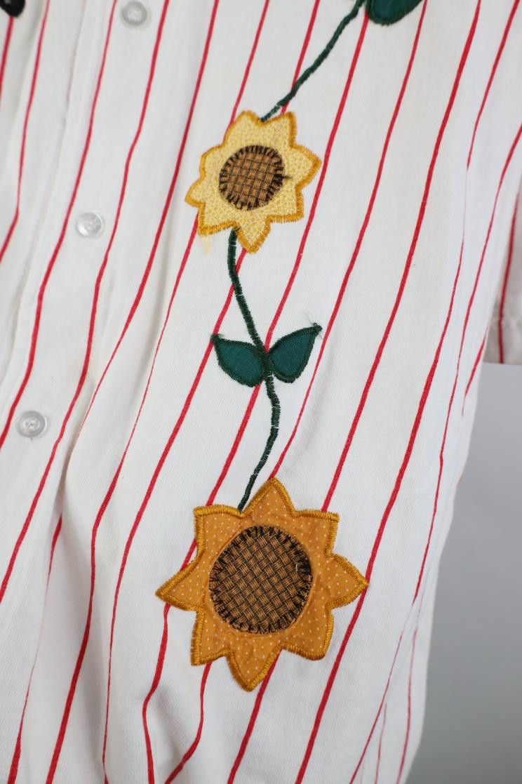Vintage Vintage 90s Sunflower Pinstriped Baseball Jersey Shirt USA Size XXL / US 16-18 / IT 52-54 - 8 Thumbnail